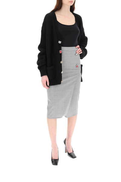 VETEMENTS FANCY BUTTON PENCIL SKIRT outlook