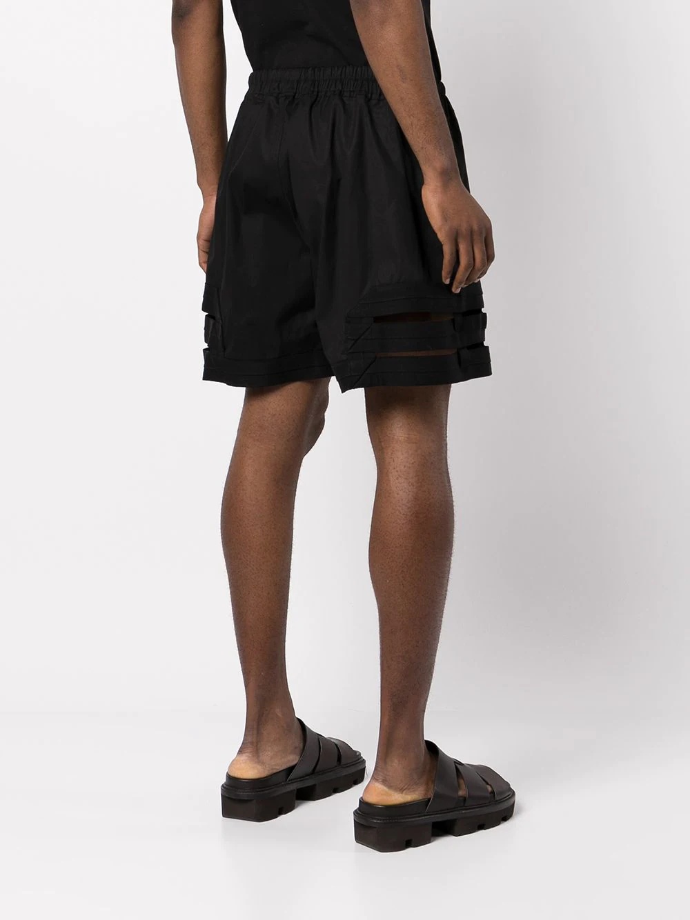 wide-leg panelled drawstring shorts - 4