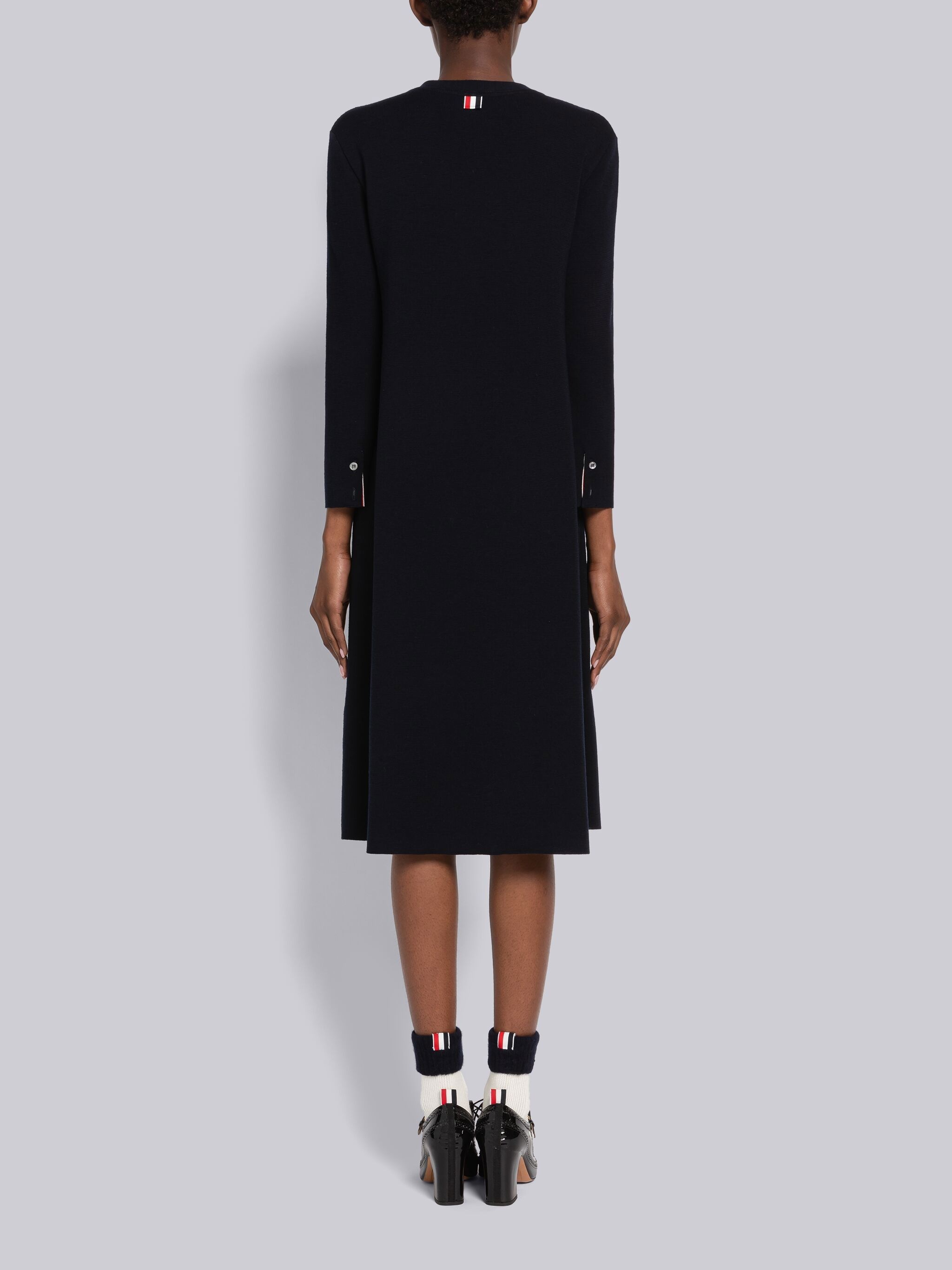Merino Tie Neck A-line Dress - 3