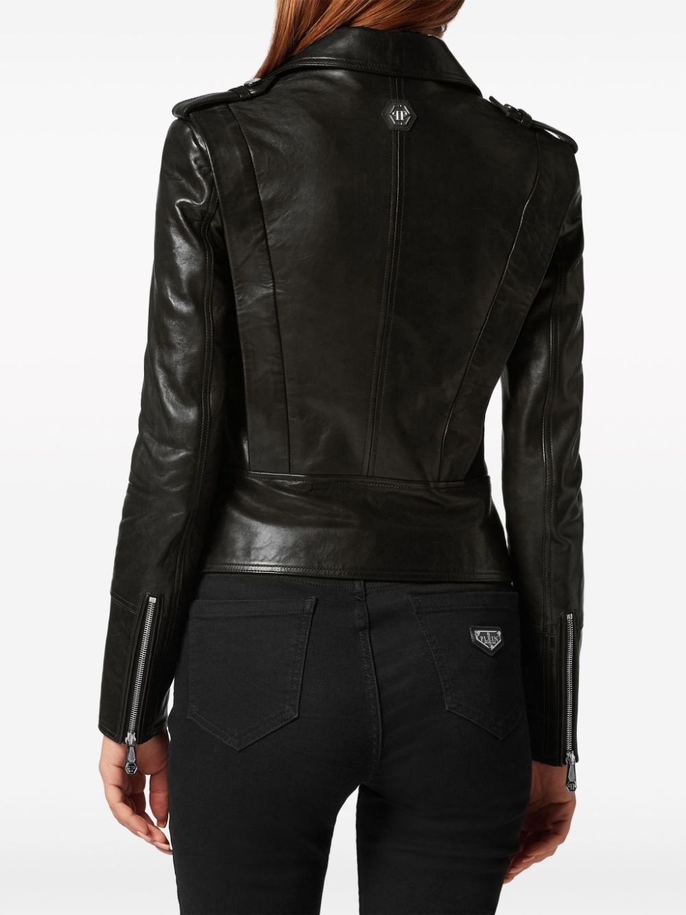 leather biker jacket - 3