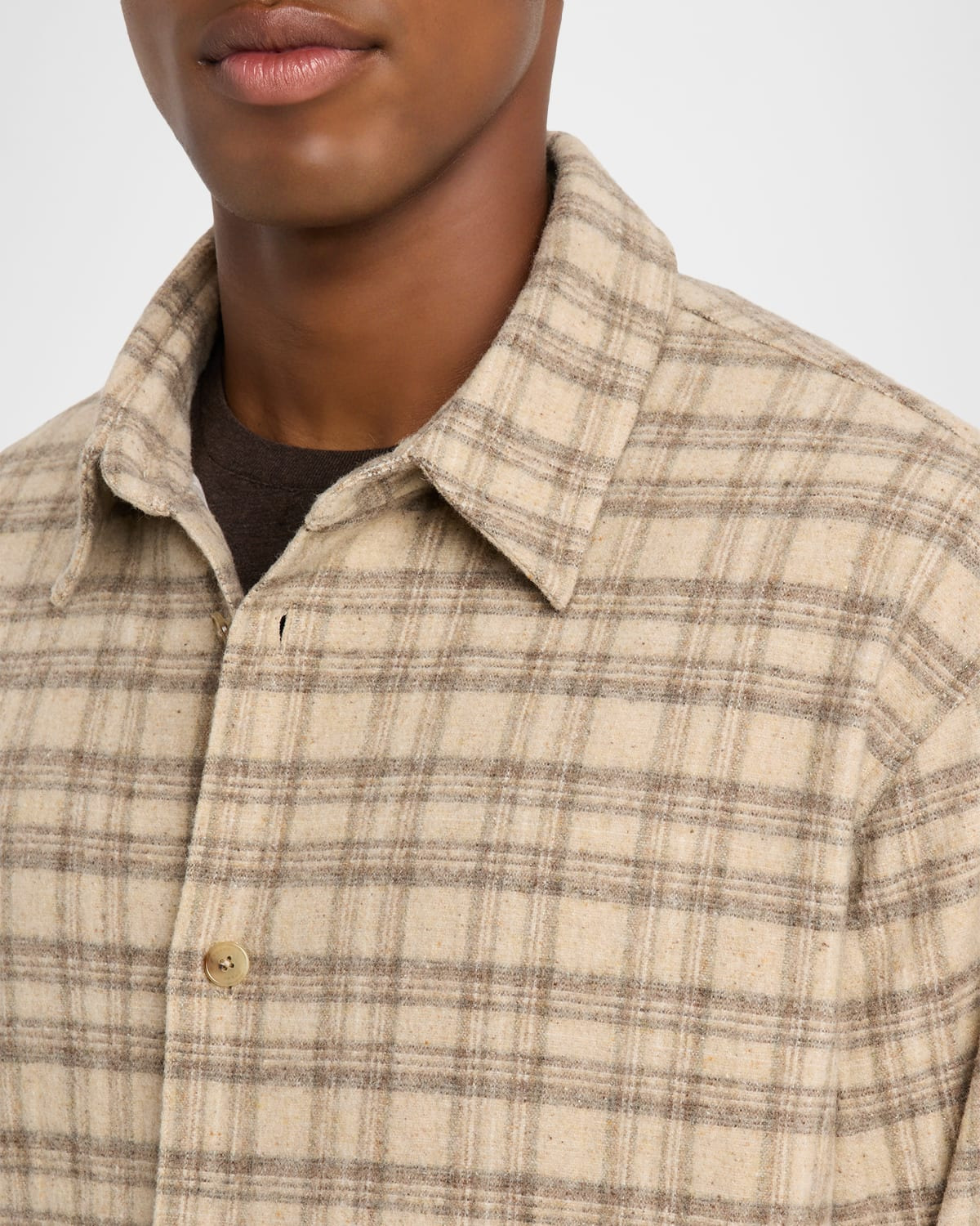 Men's Plaid Wool-Blend Overshirt - 5