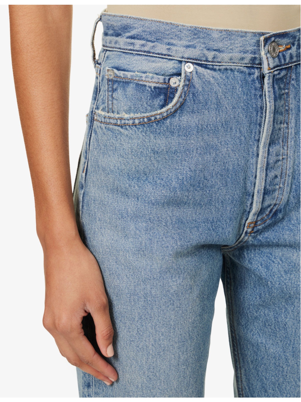 90s Pinch Waist straight-leg high-rise organic denim jeans - 4