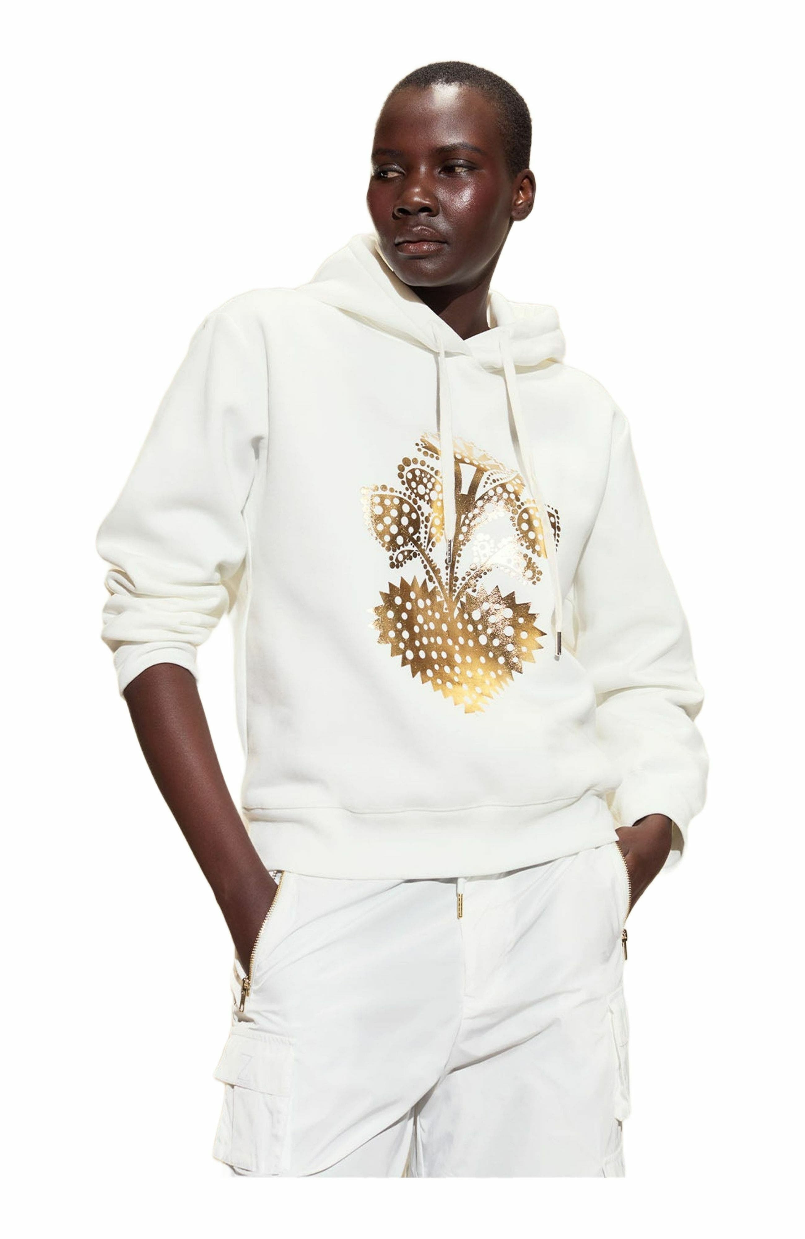 Cynthia Rowley Heart of Gold Hoodie in White at Nordstrom - 3