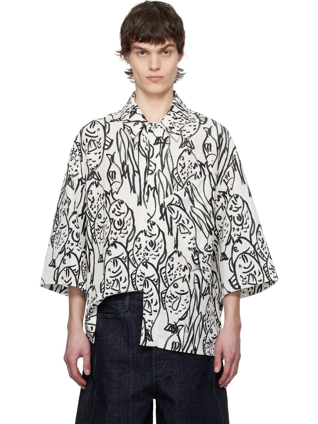 White & Black La Croisière 'The Aloe' Shirt - 1