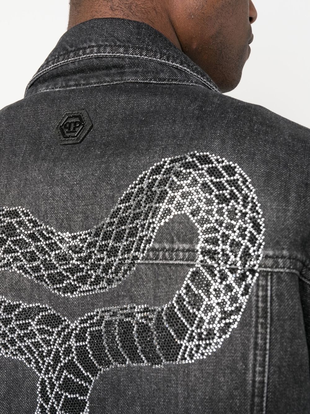 snake denim jacket - 5