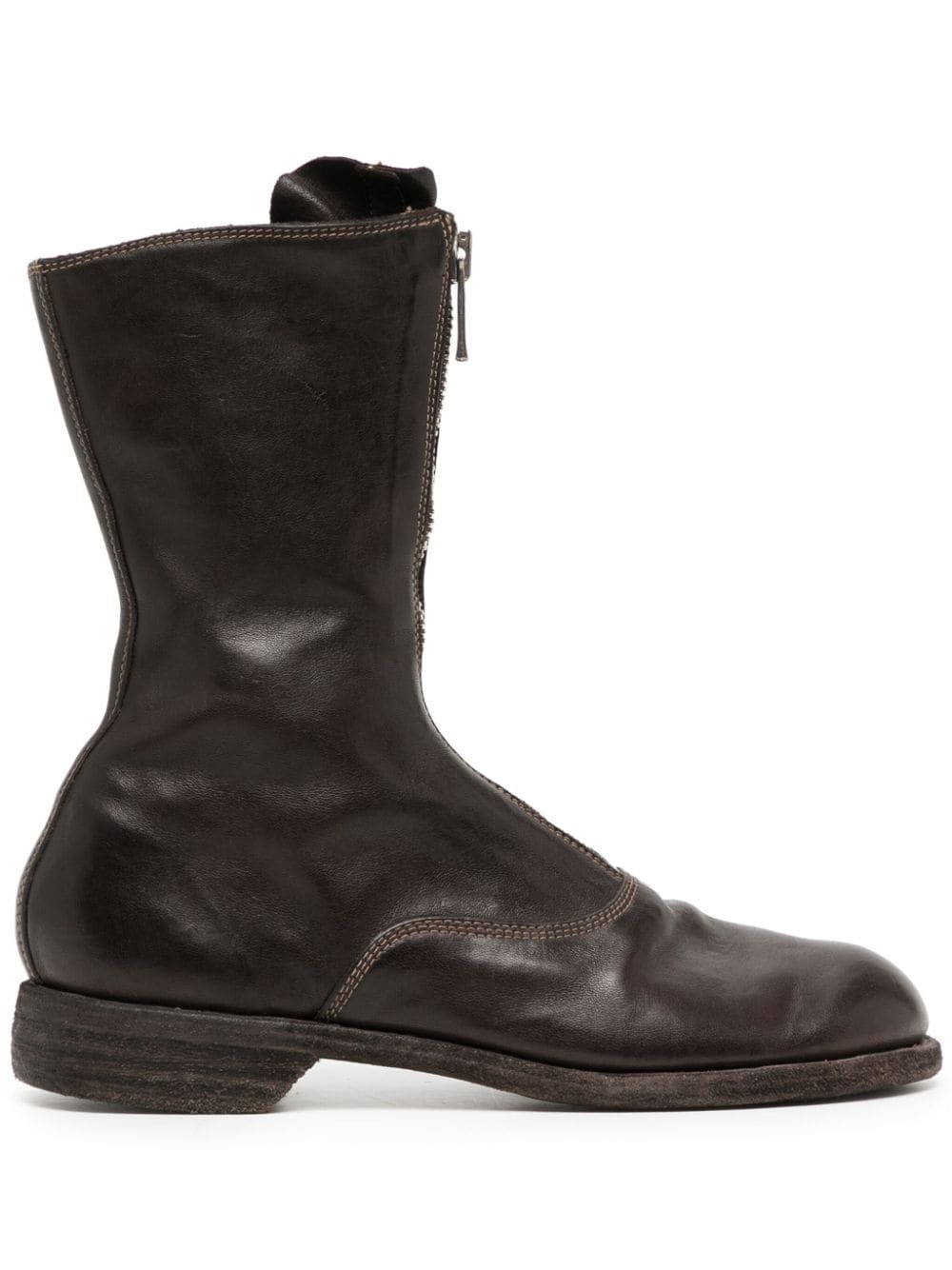 zip-up leather boots - 1