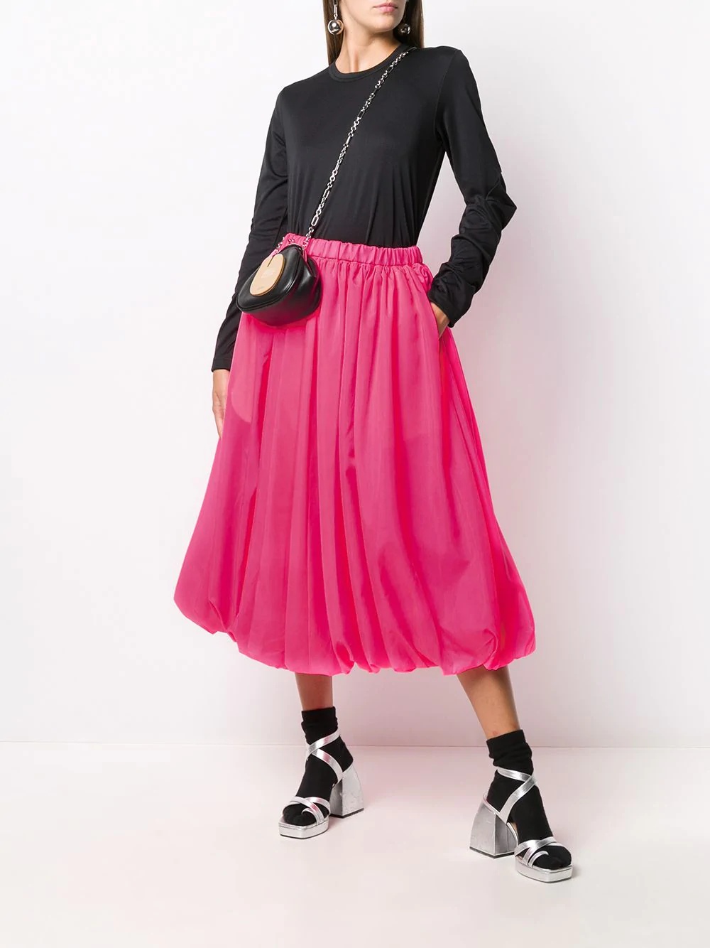 pleated mid-length skirt - 2