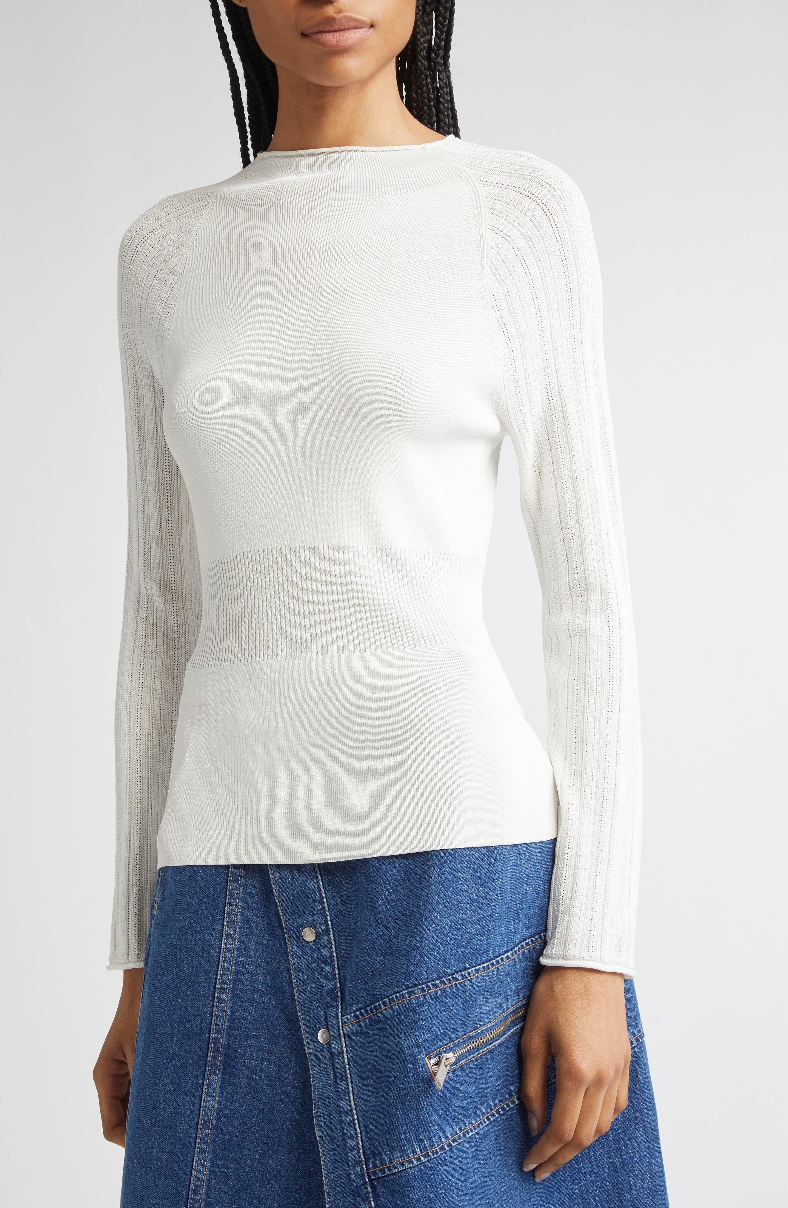 3.1 Phillip Lim Funnel Neck Knit Top in Ivory at Nordstrom - 5