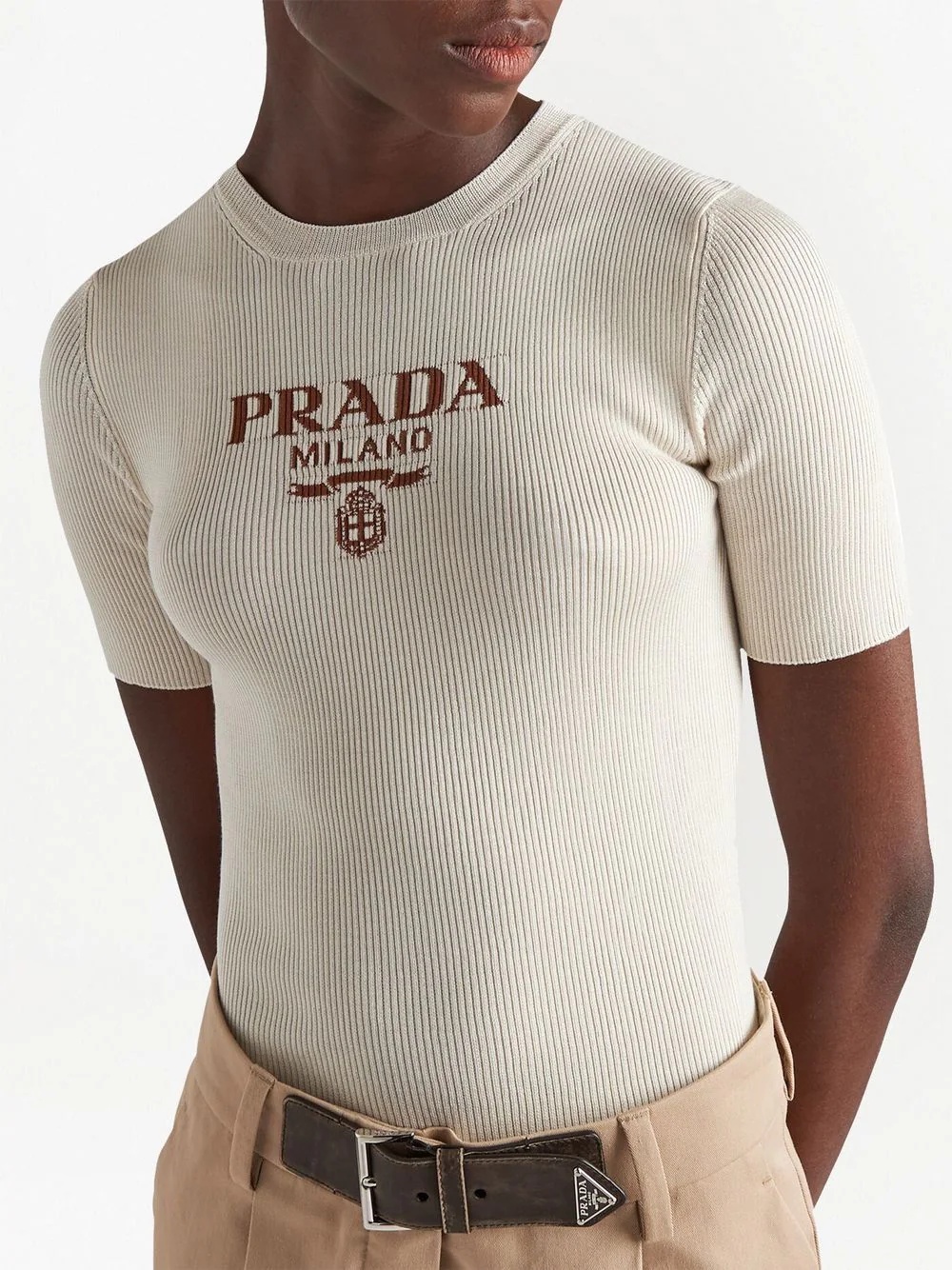 logo crew-neck knit T-shirt - 3