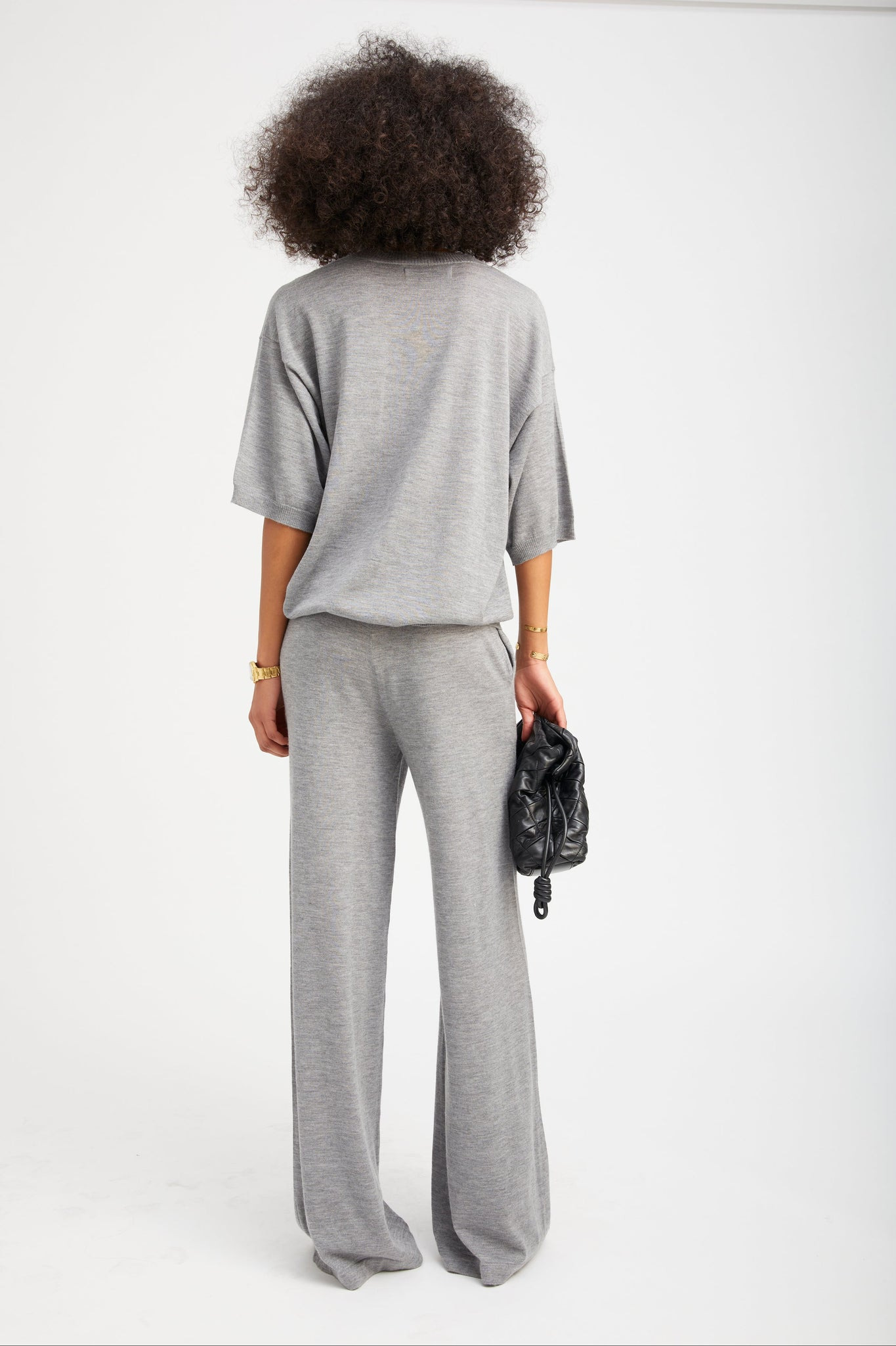 GREY CASHMERE BOXY TEE - 4