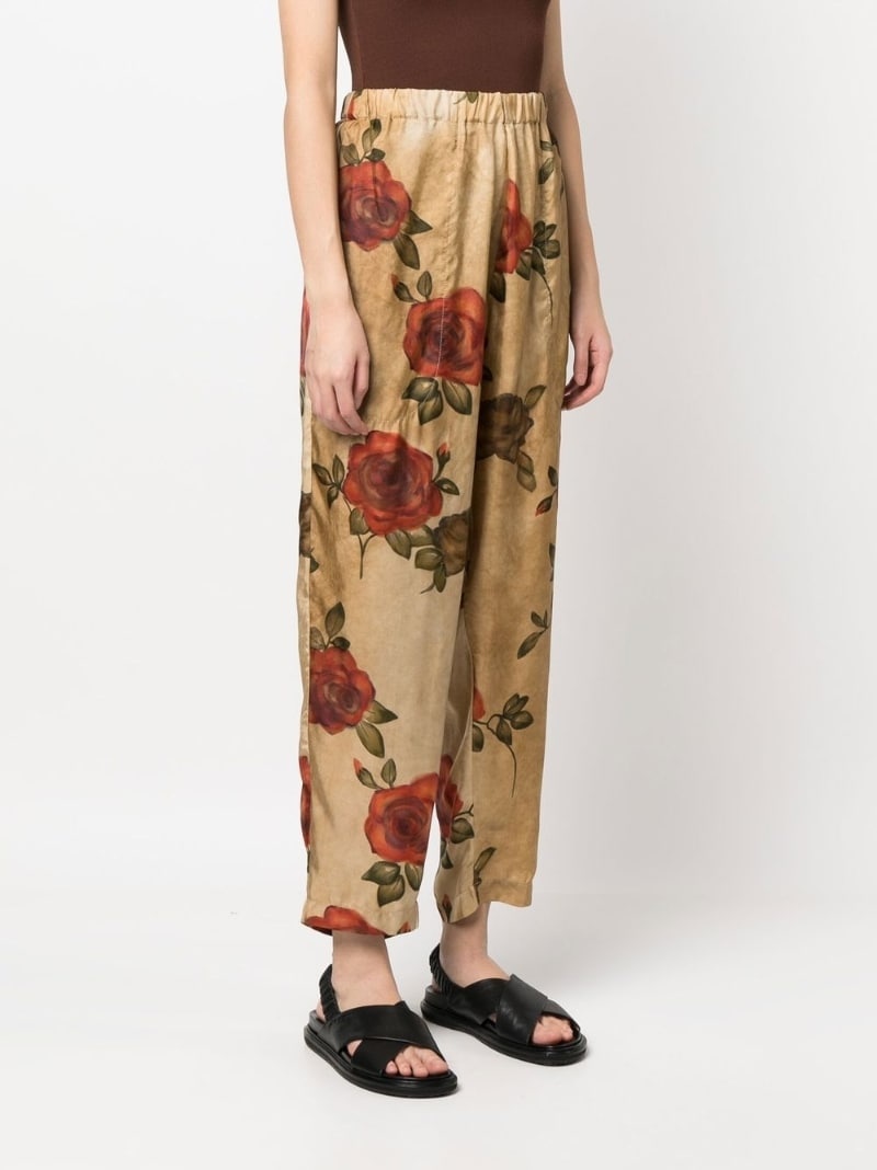 floral-print tapered trousers - 3