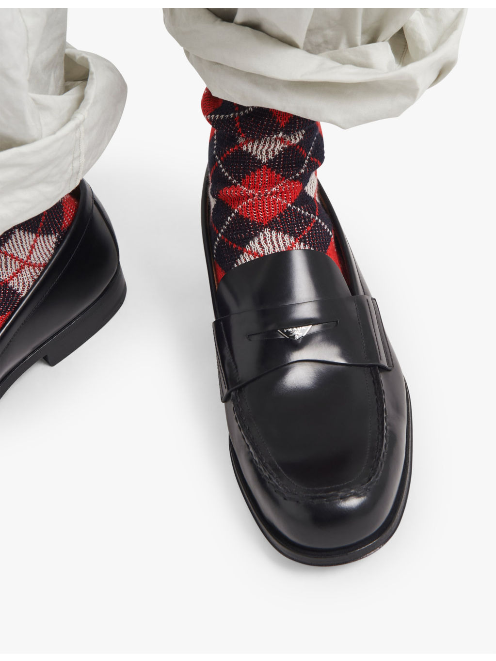 Logo-badge slip-on leather loafers - 2