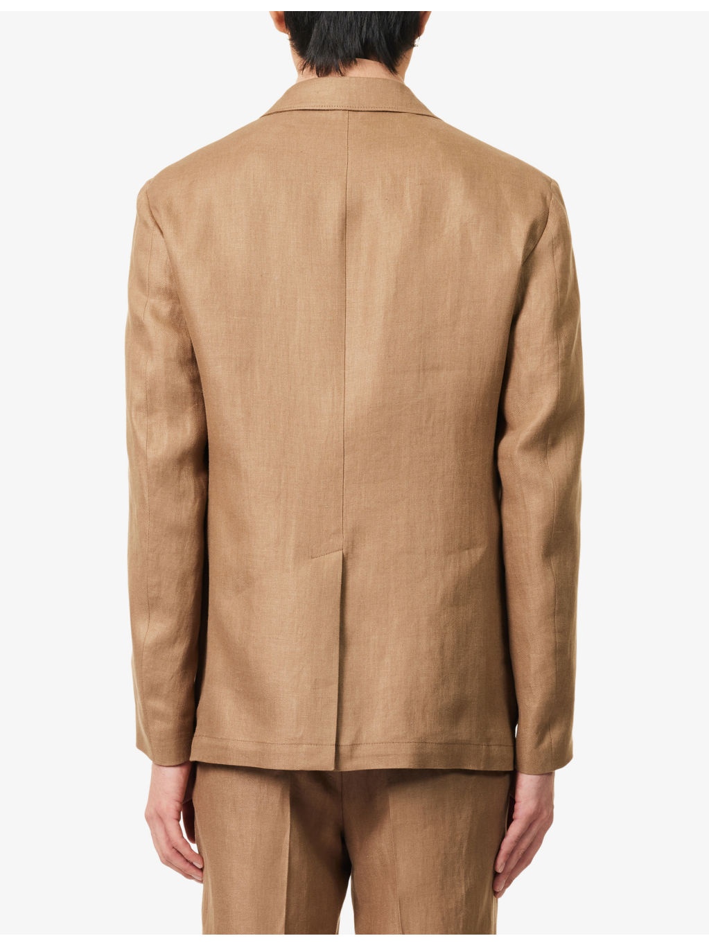 Single-Breasted Formal Linen Jacket - 4
