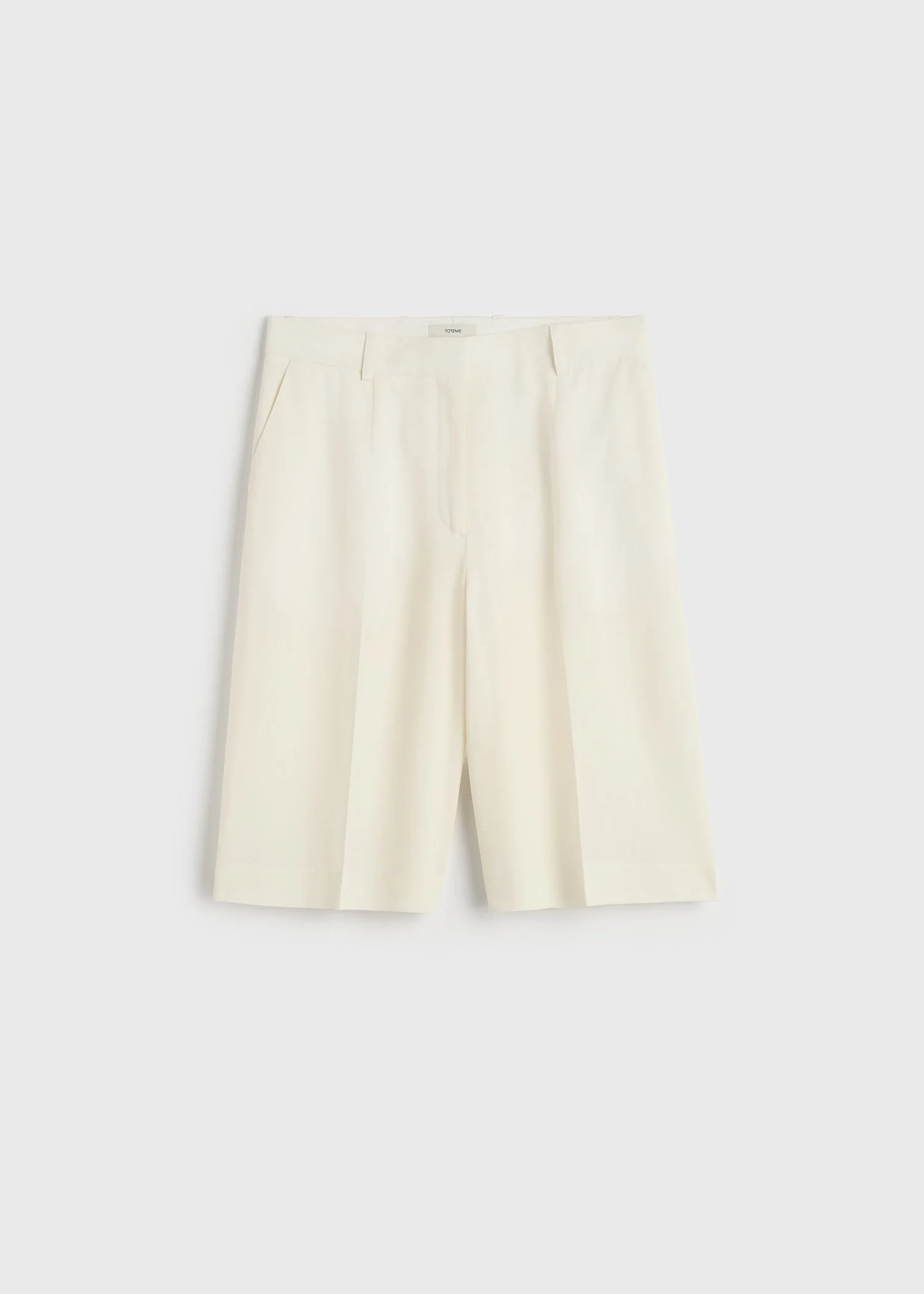 Wide tailored shorts ecru - 1