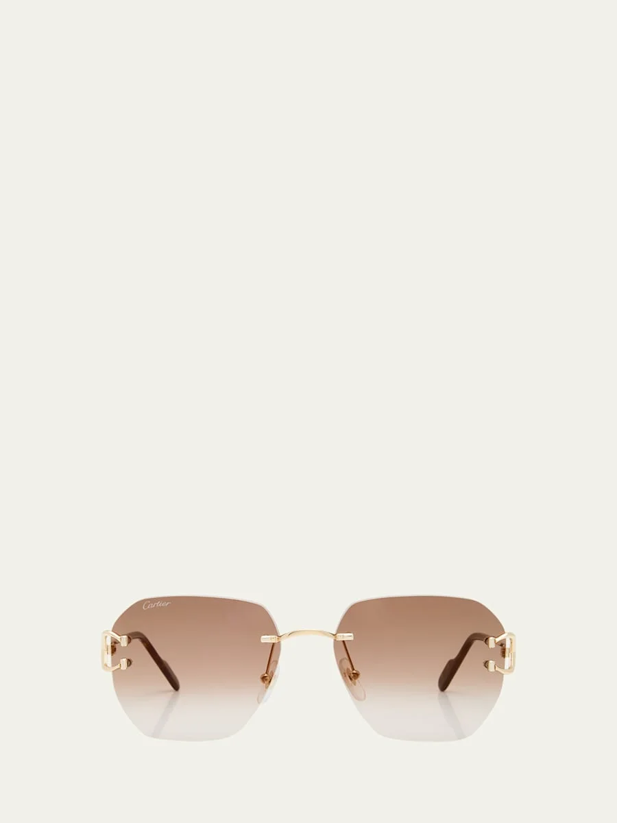 Rimless Square Metal Sunglasses - 1