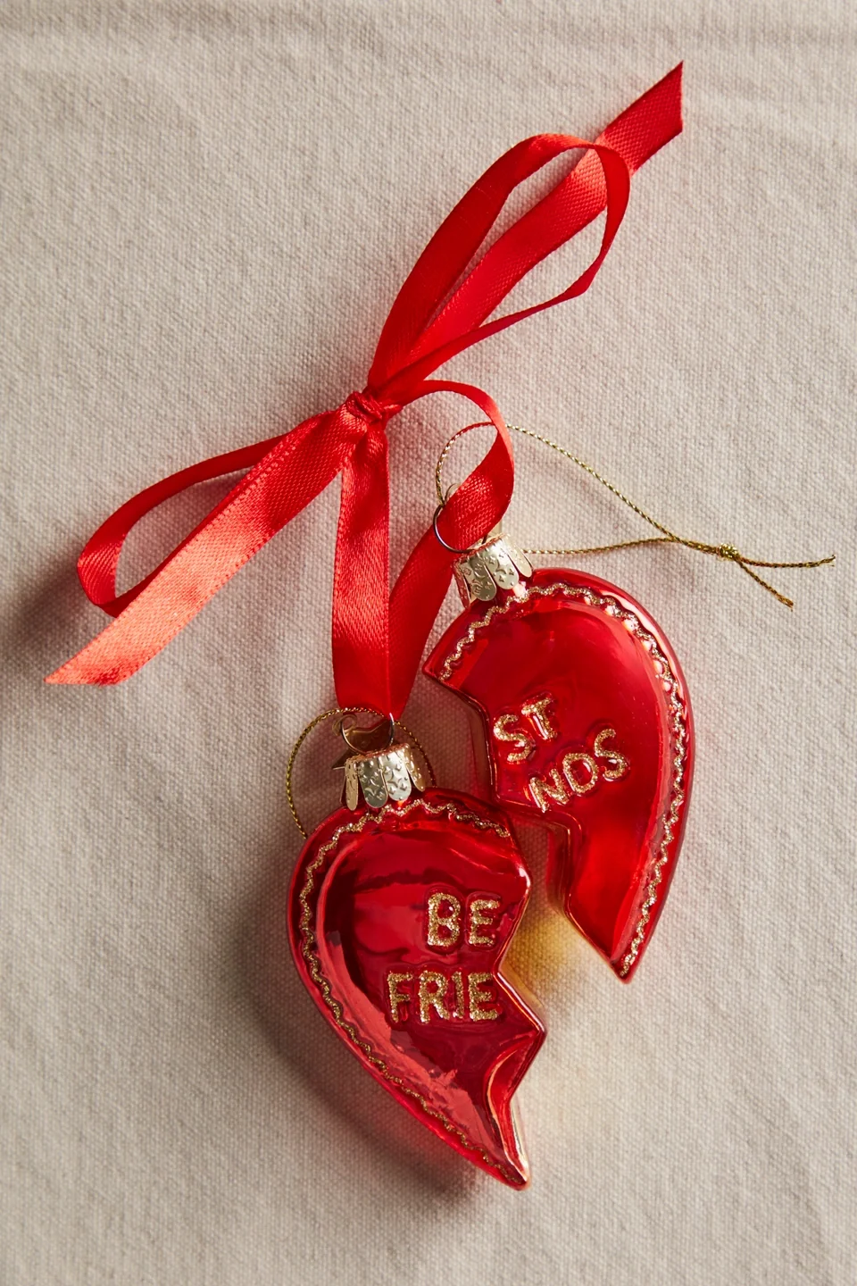 Set Of Best Friends Heart Ornament - 1