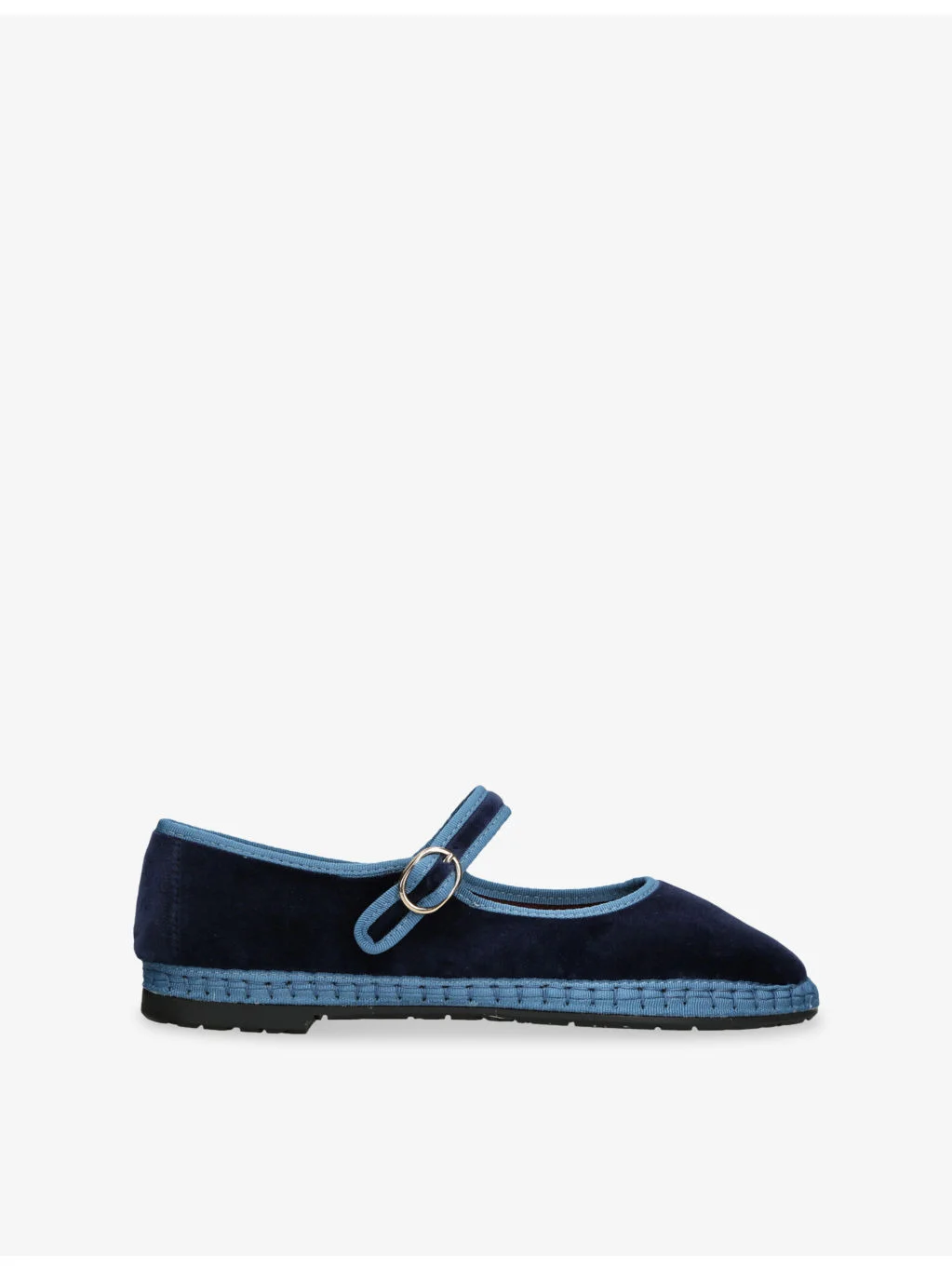 Montague Cotton-Velvet Mary Jane Flats - 1