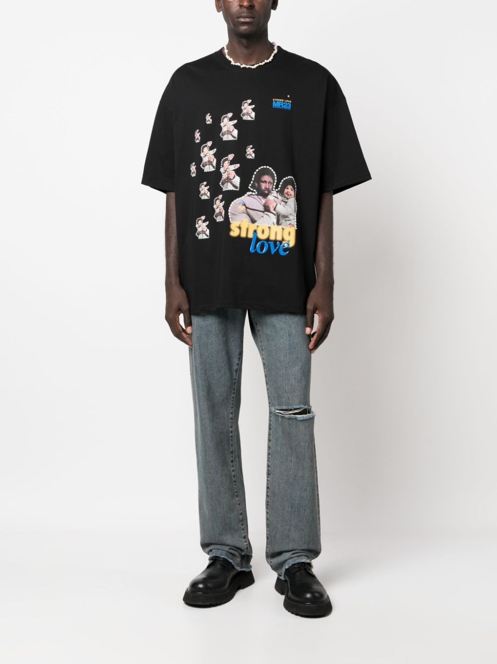 Strong Love-print cotton T-shirt - 2