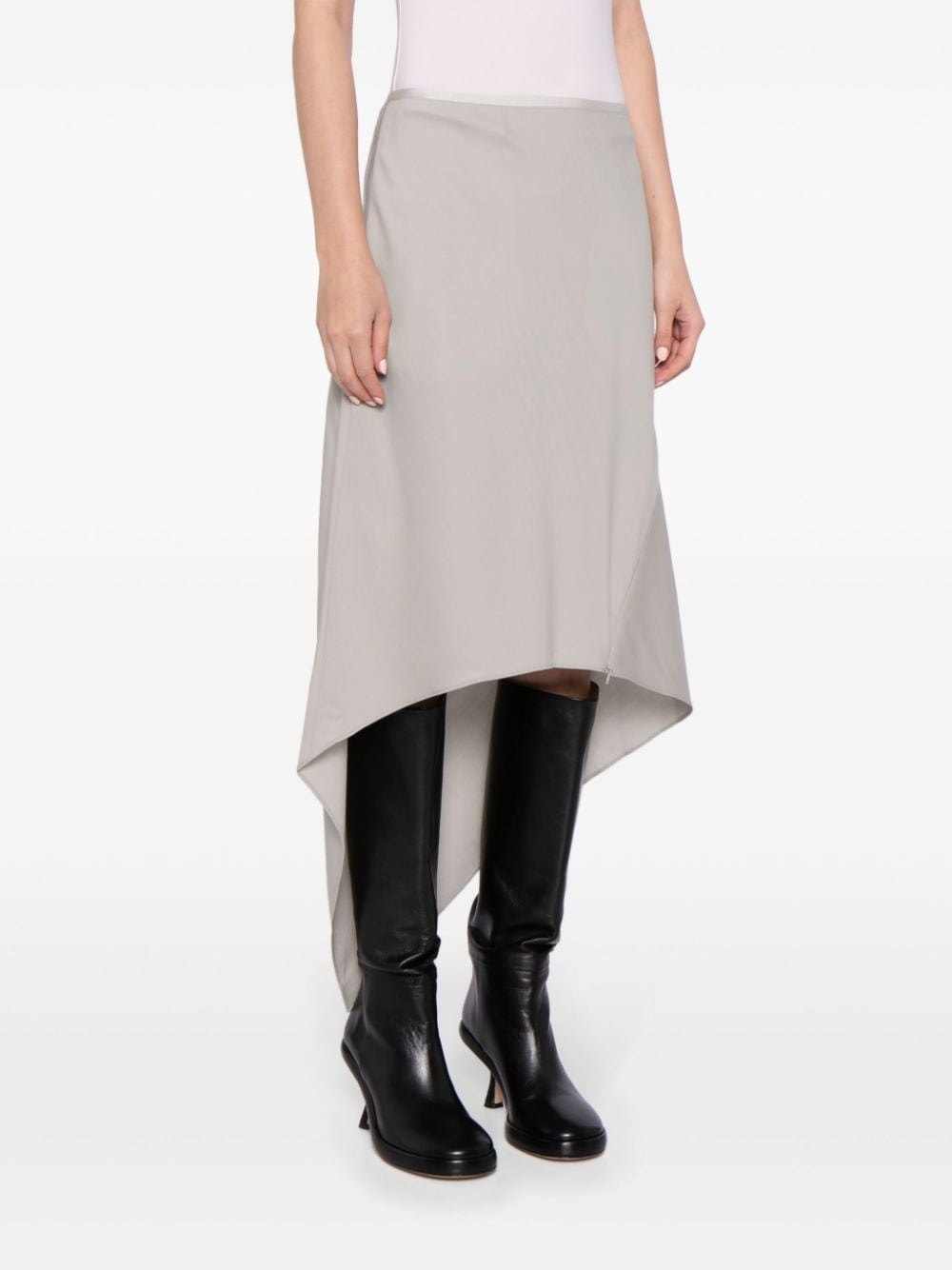 asymmetric wool midi skirt - 3