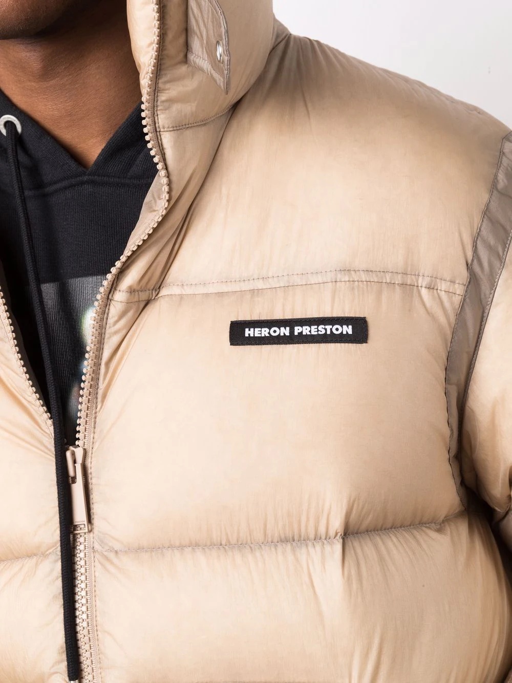 logo-patch puffer jacket - 5