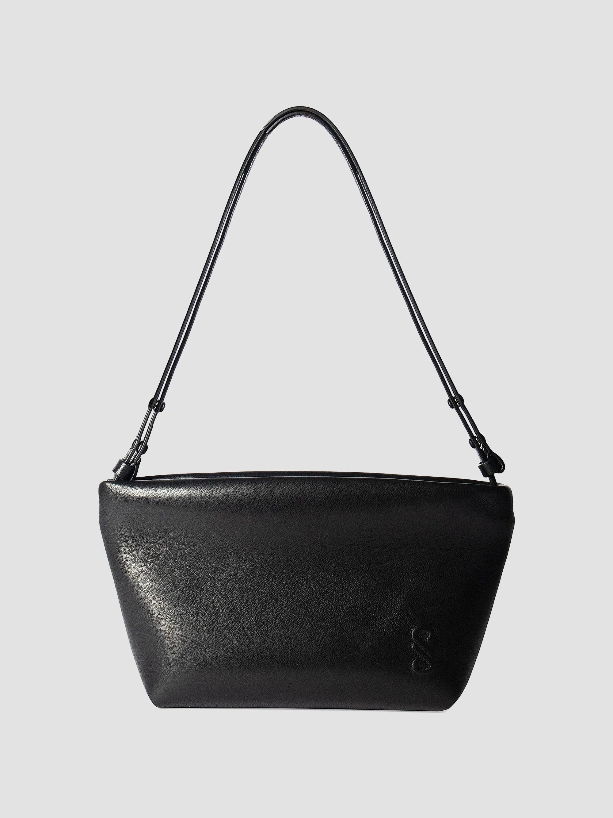 Women's Bond Leather Shoulder Bag - Black - 1