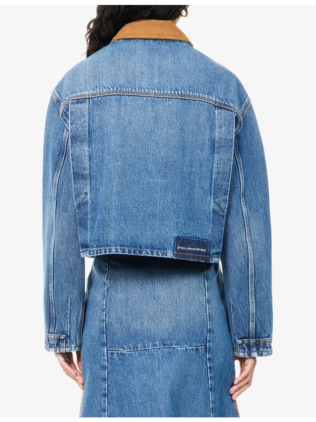 Mixed-Suede Relaxed-Fit Denim Jacket - 4