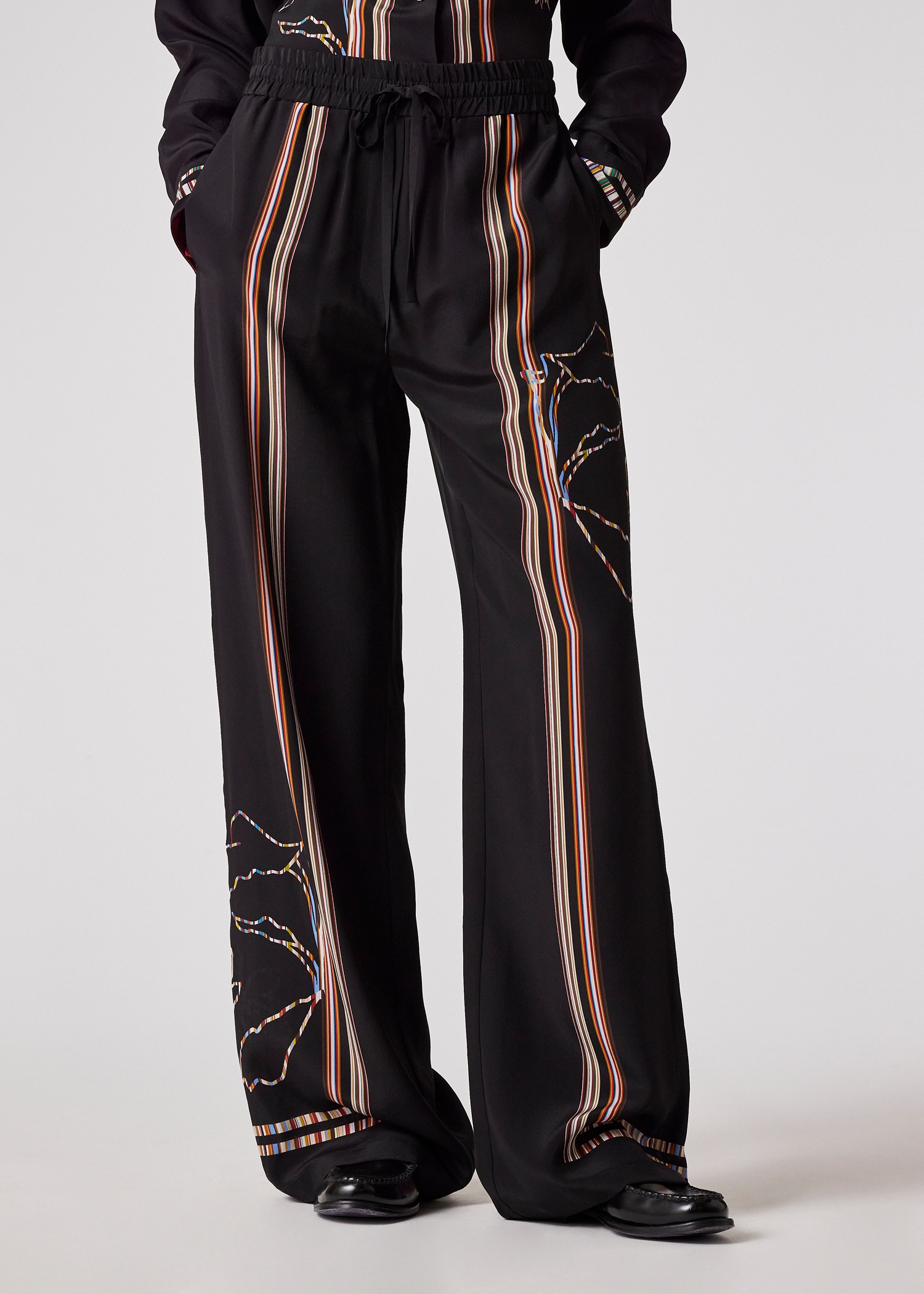 Women's Black Magnolia 'Signature Stripe' Trousers - 3