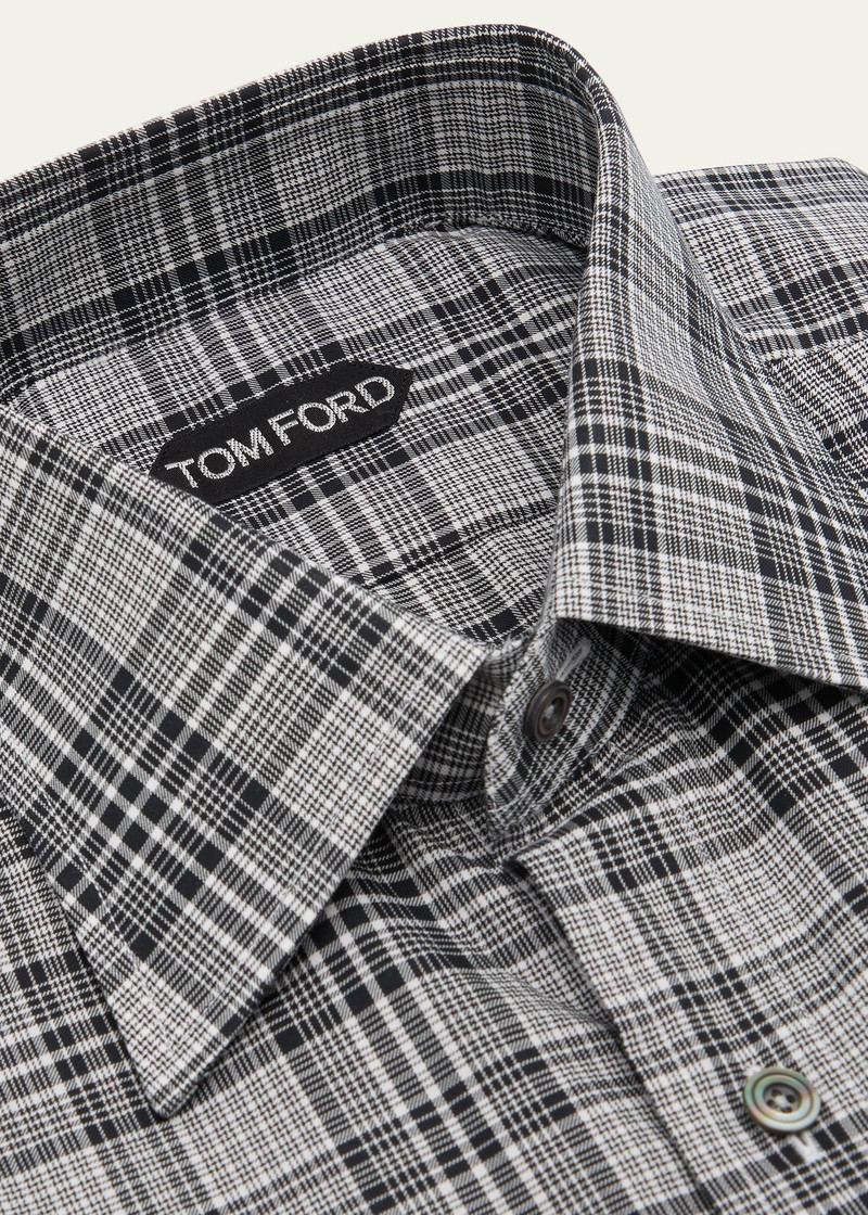 TOM FORD Men's Cotton Check Dress Shirt outlook