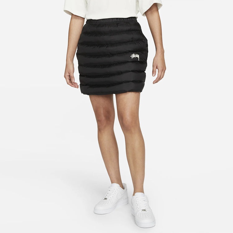 (WMNS) Nike x Stussy Logo Skirt 'Black White' DC1089-010 - 5