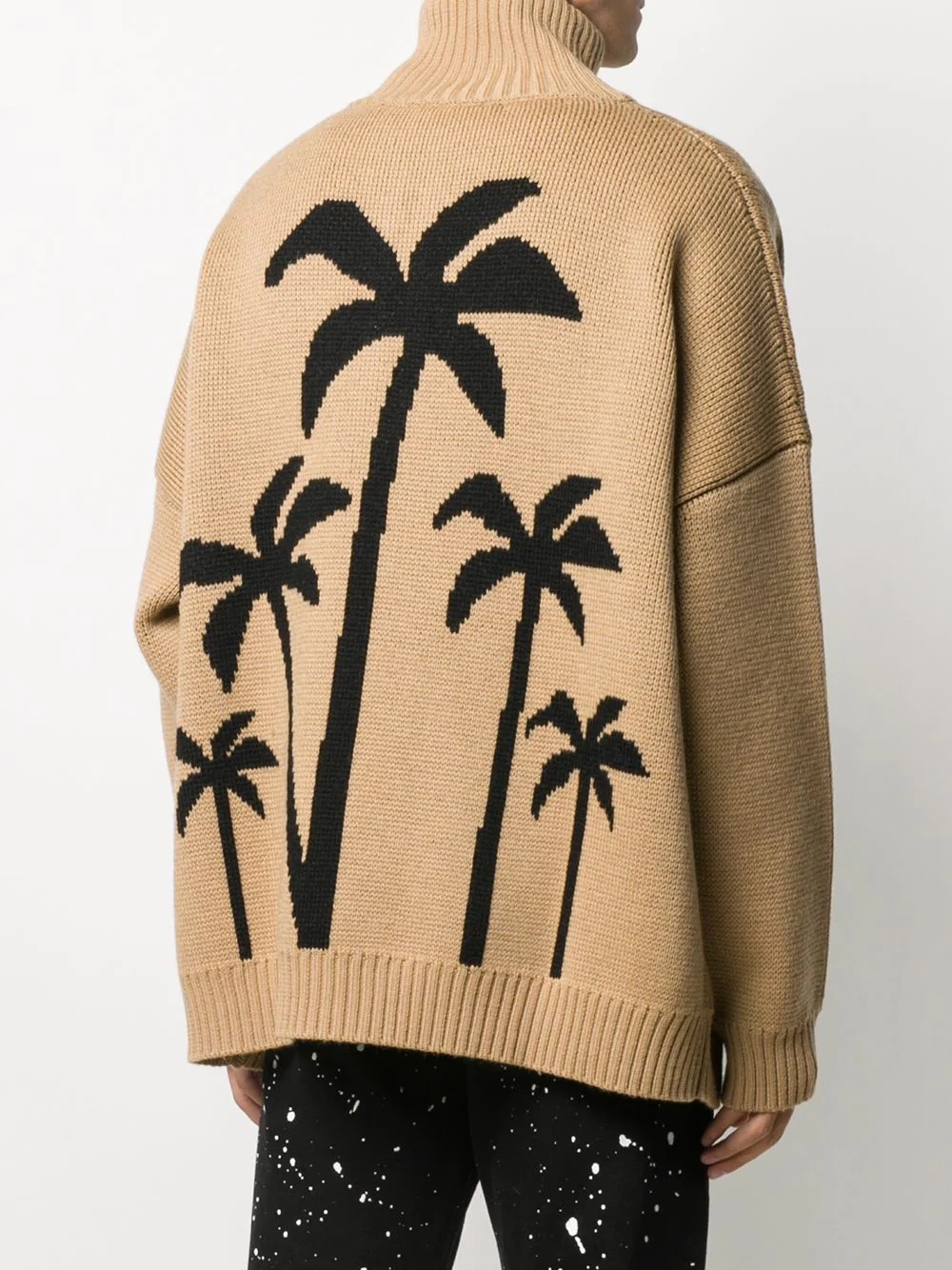 palm tree print zipped jumper - 4