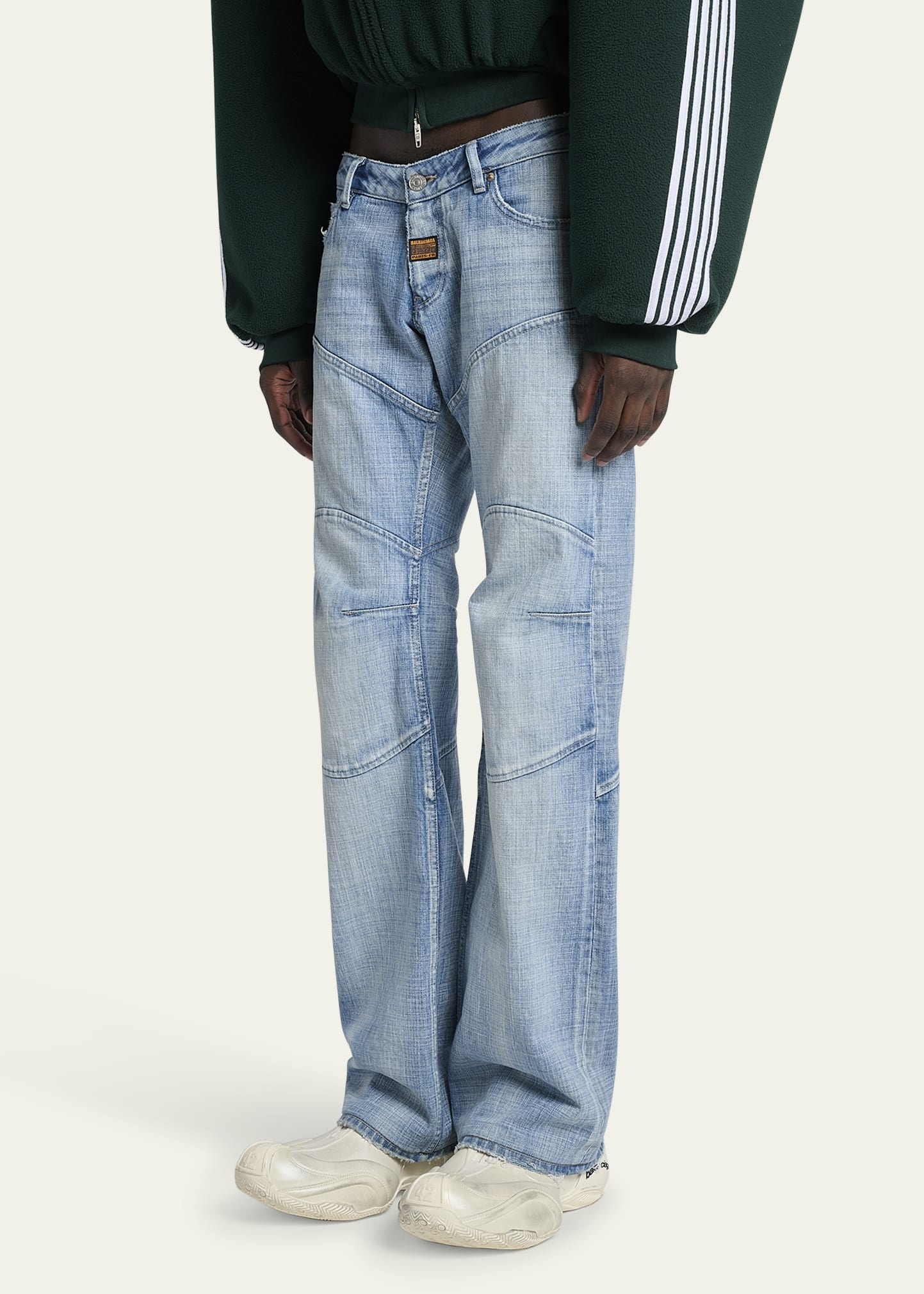 Men's Moto Panel Low-Rise Jeans - 4