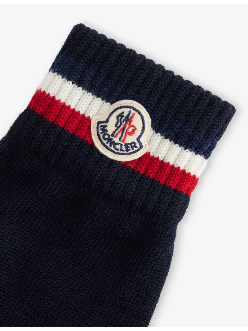 Moncler Striped Brand-Patch Wool Gloves outlook