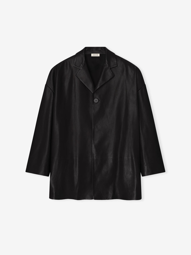 Leather Relaxed Blazer - 1