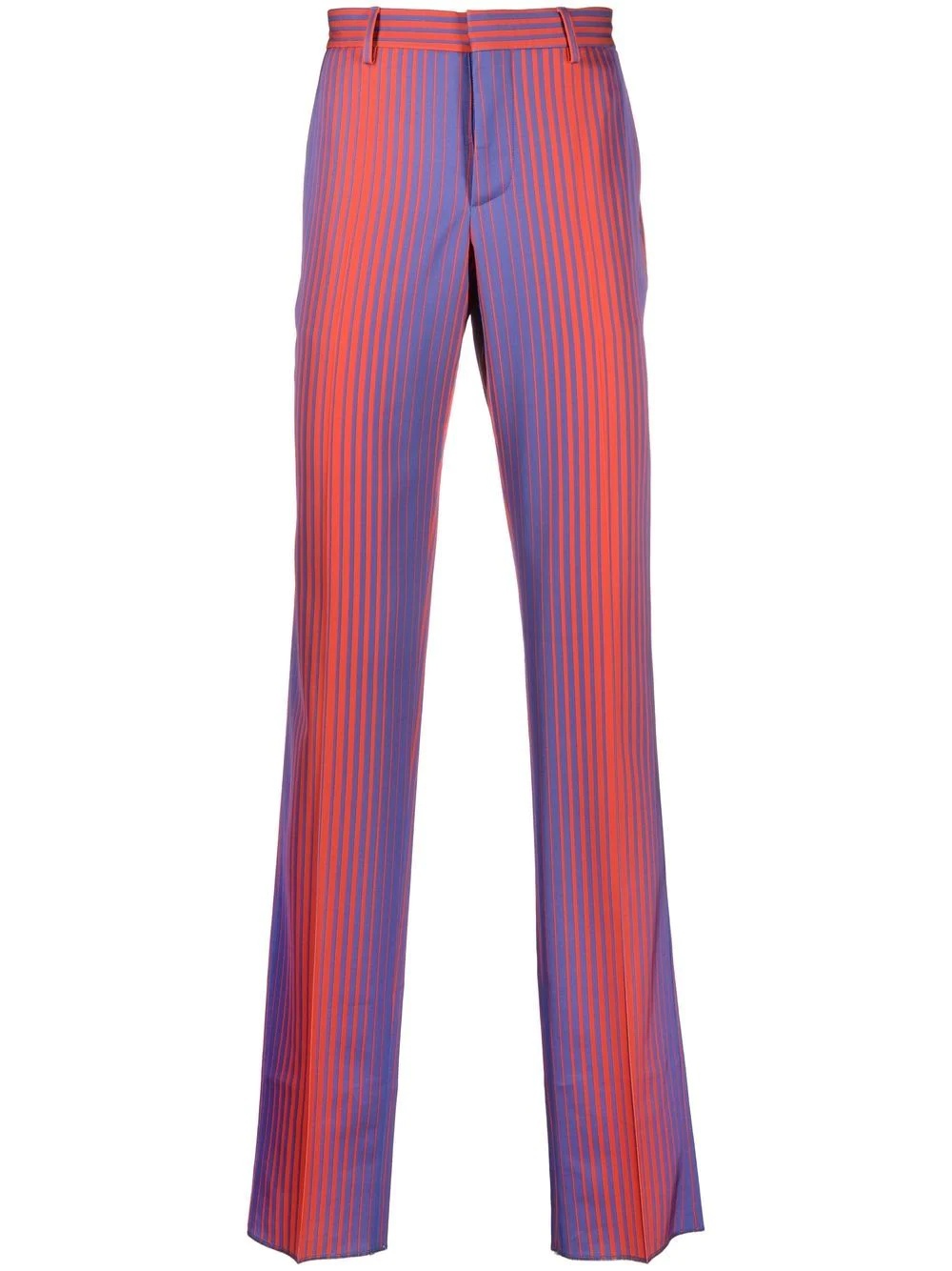 stripe-pattern straight-leg trousers - 1