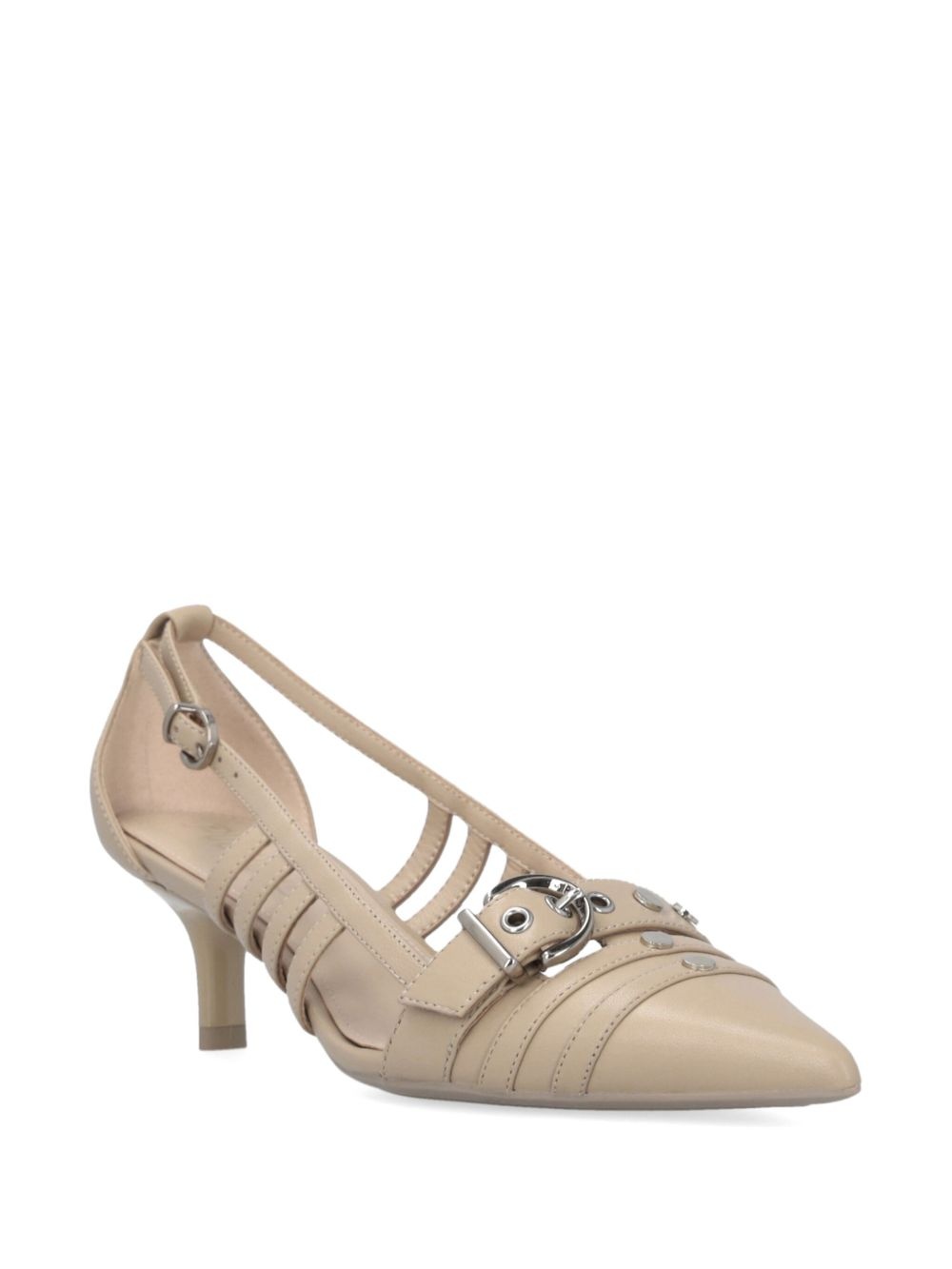 multi-straps leather pumps - 2