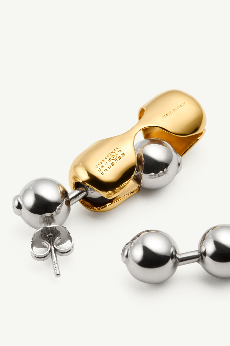 Two-tone orb drop earrings 3