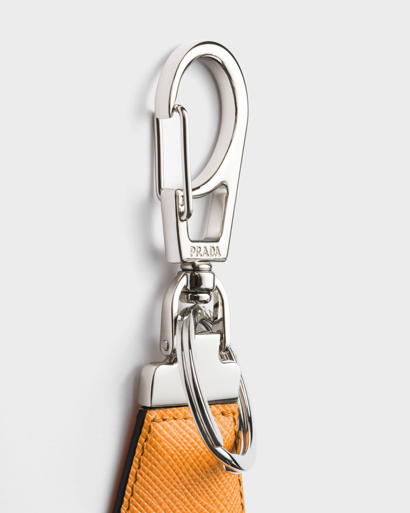 Prada Saffiano leather keychain outlook