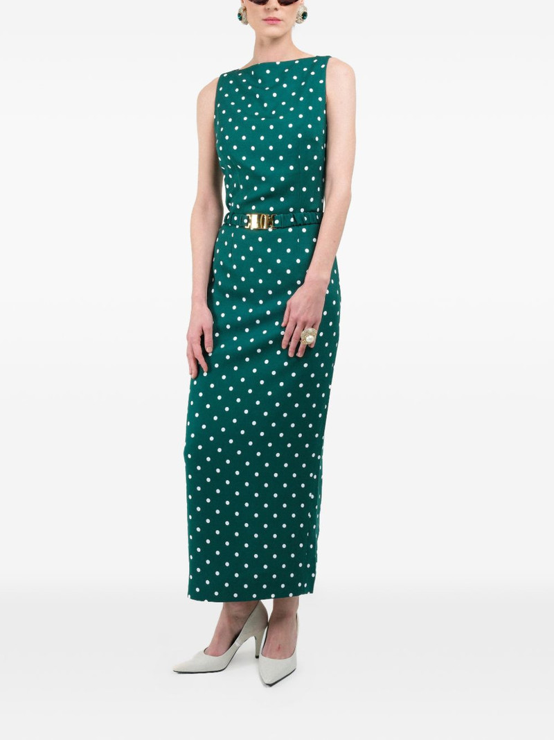 ROWEN ROSE polka-dots straight-neckline maxi dress outlook