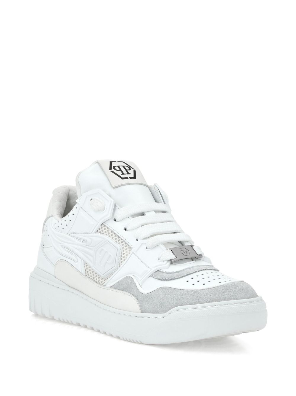 multi-panel leather sneakers - 2