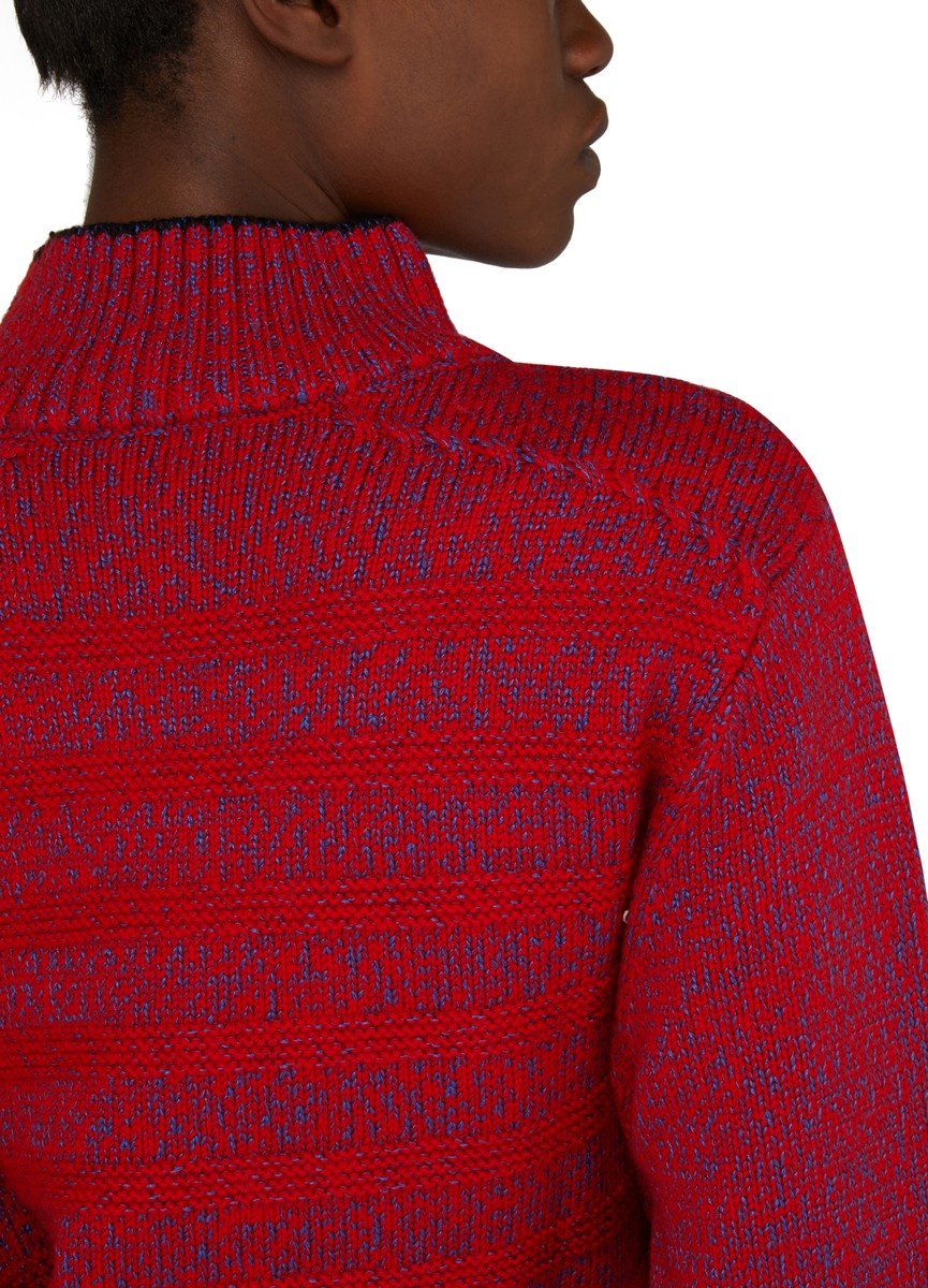 Ribbed Detail Polo Neck - 5