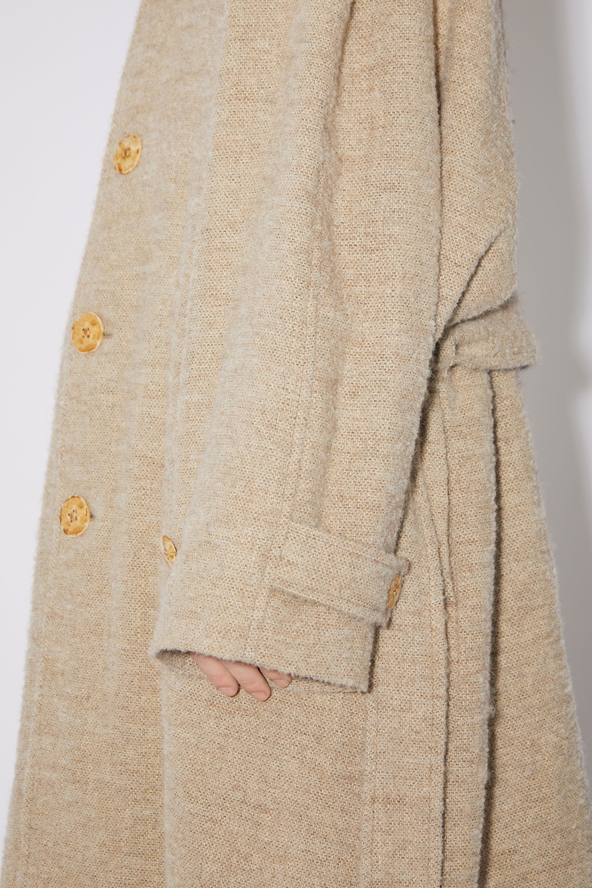 Wool linen coat - Sand beige - 5