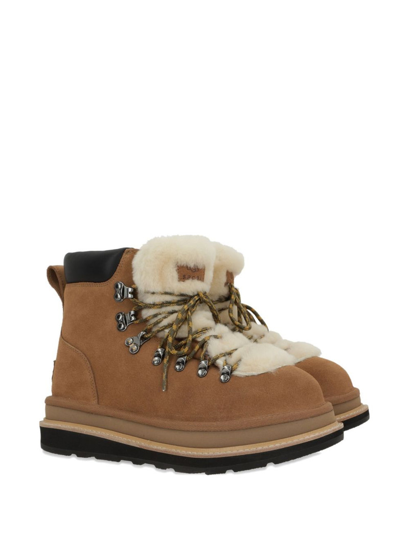 UGG fur-trim lace-up boots outlook