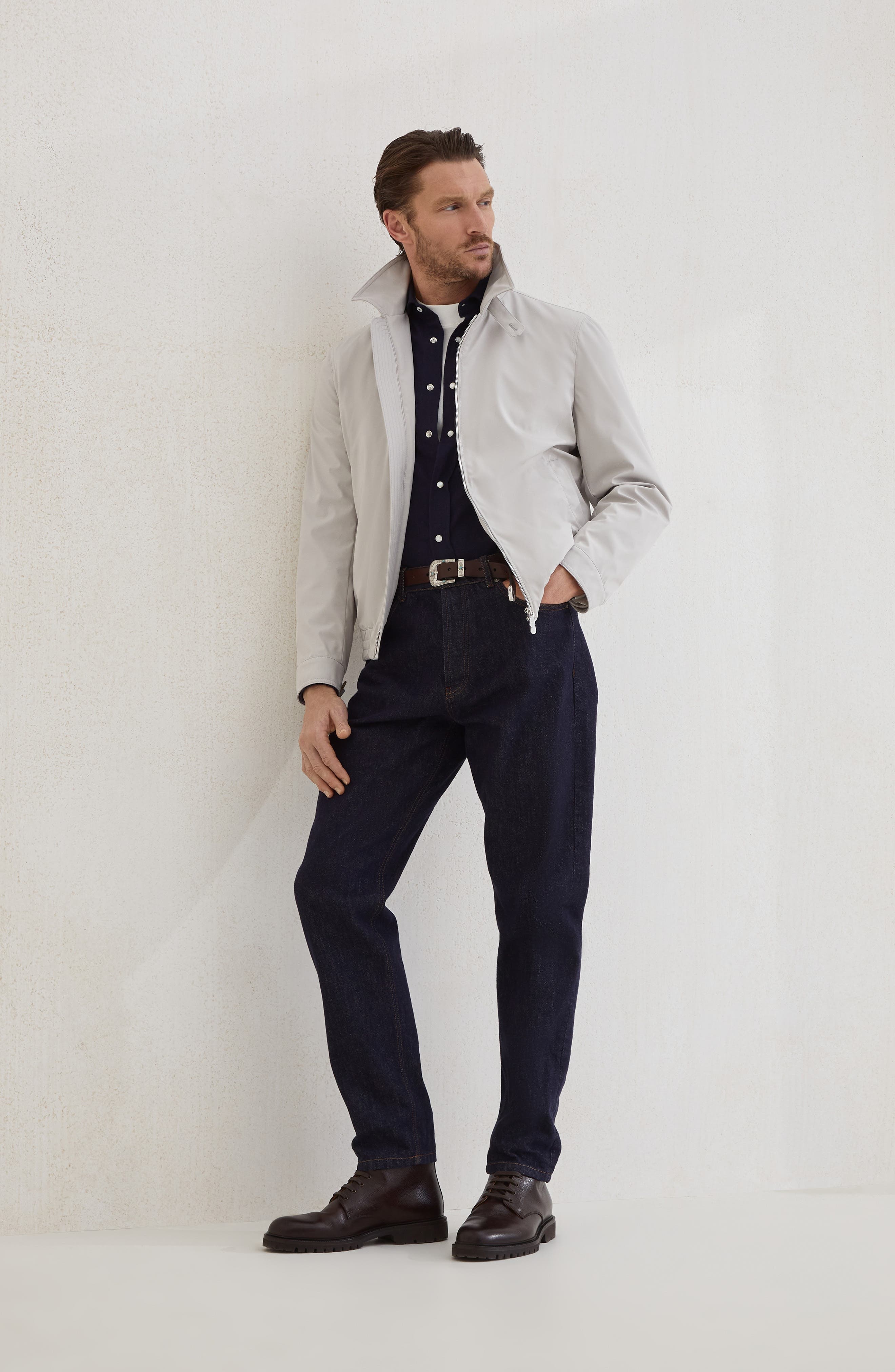 Brunello Cucinelli Nylon bomber jacket in Ivory at Nordstrom - 6