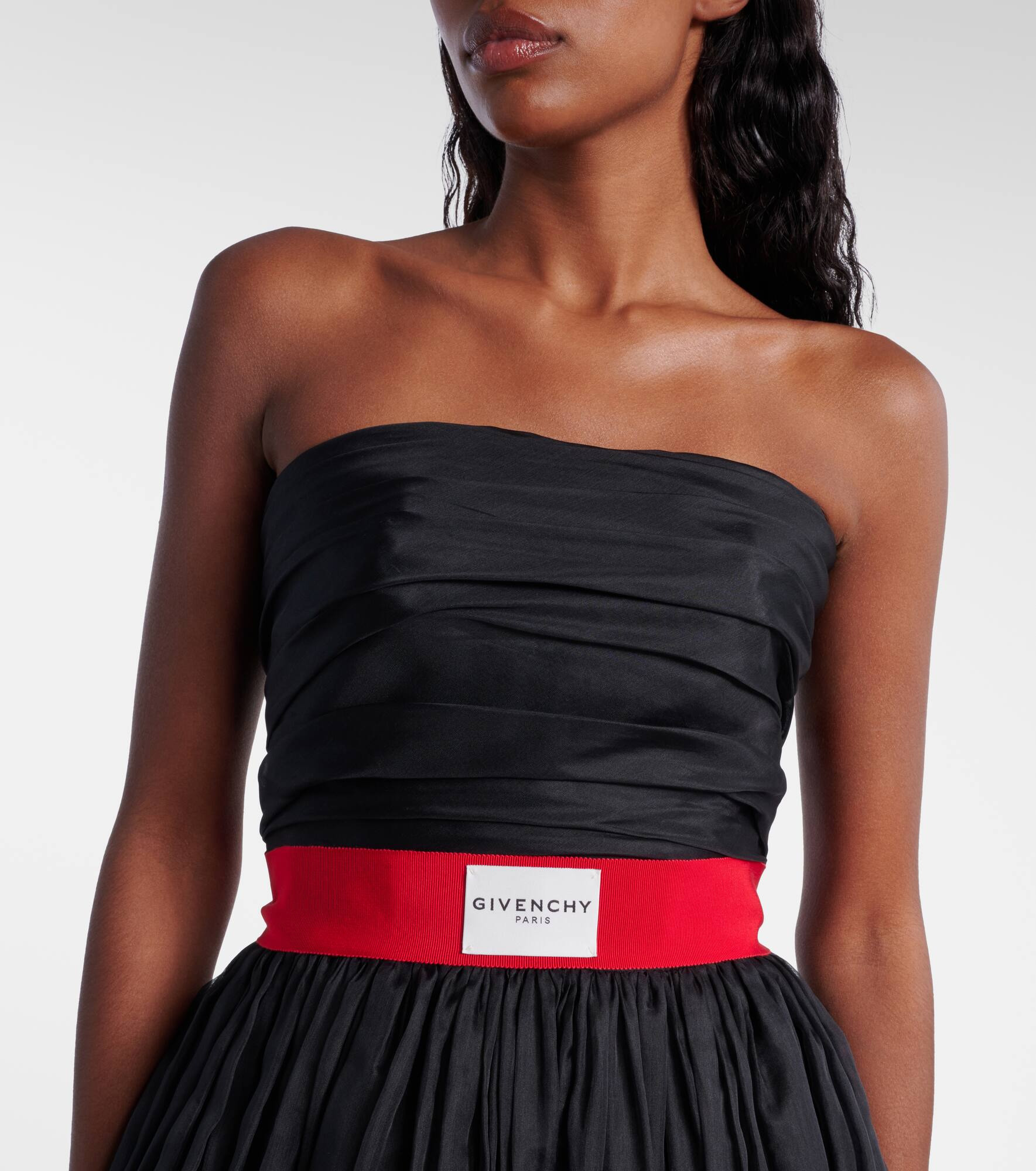 Belted silk organza bustier gown - 4