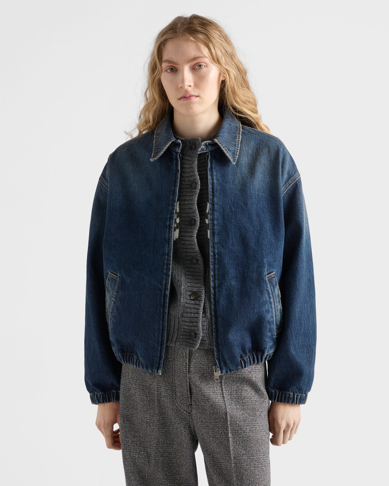 Washed denim blouson jacket 3