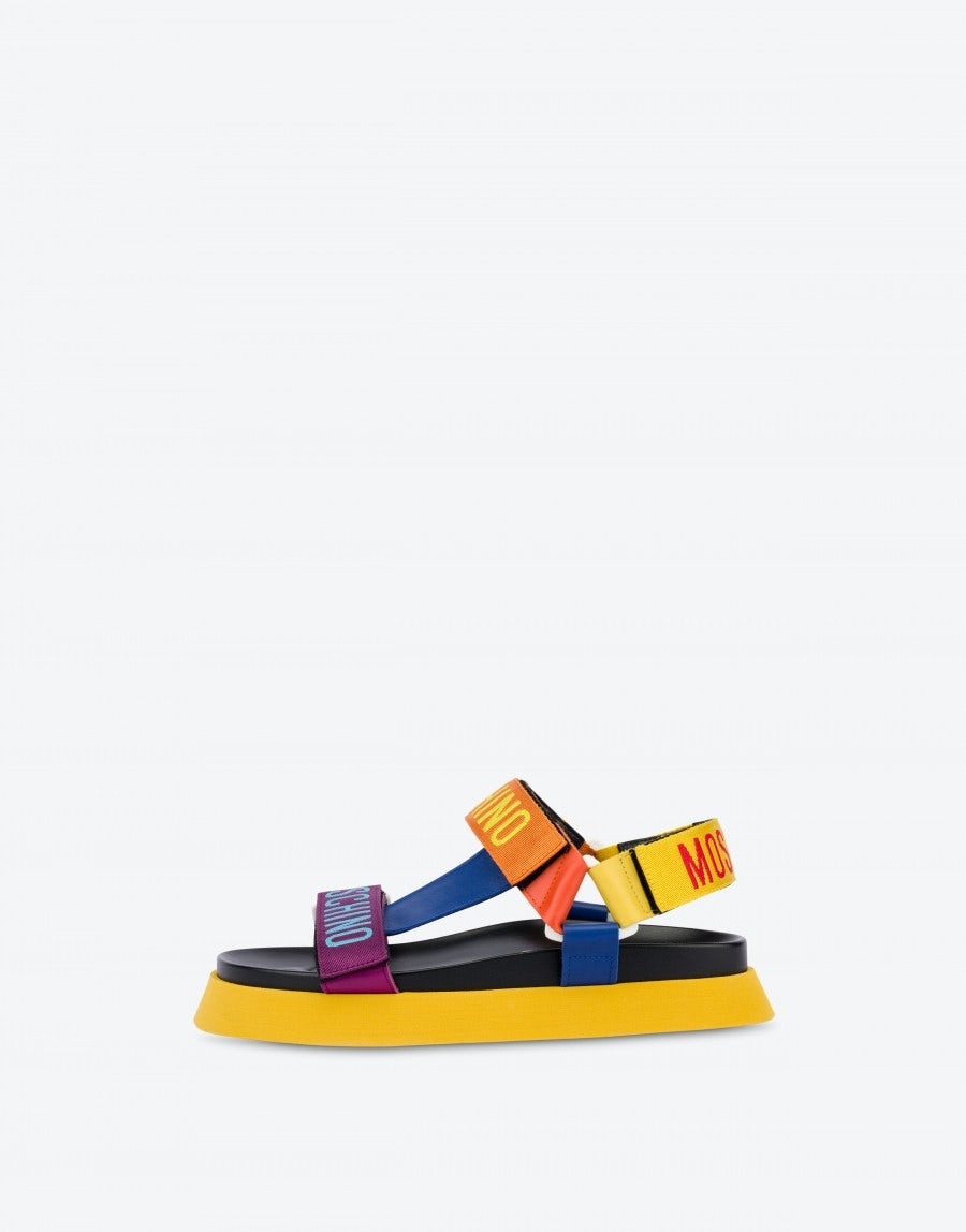 LOGO TAPE PLATFORM SANDALS - 2