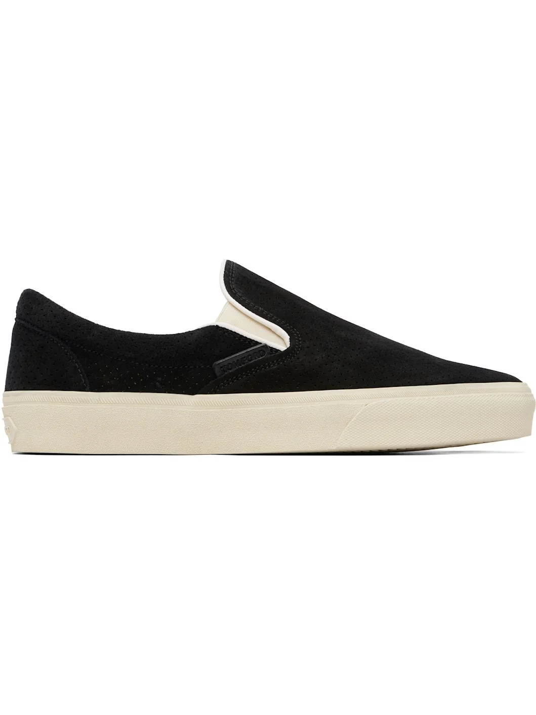 Black Perforated Suede Jude Slip On Sneakers - 1