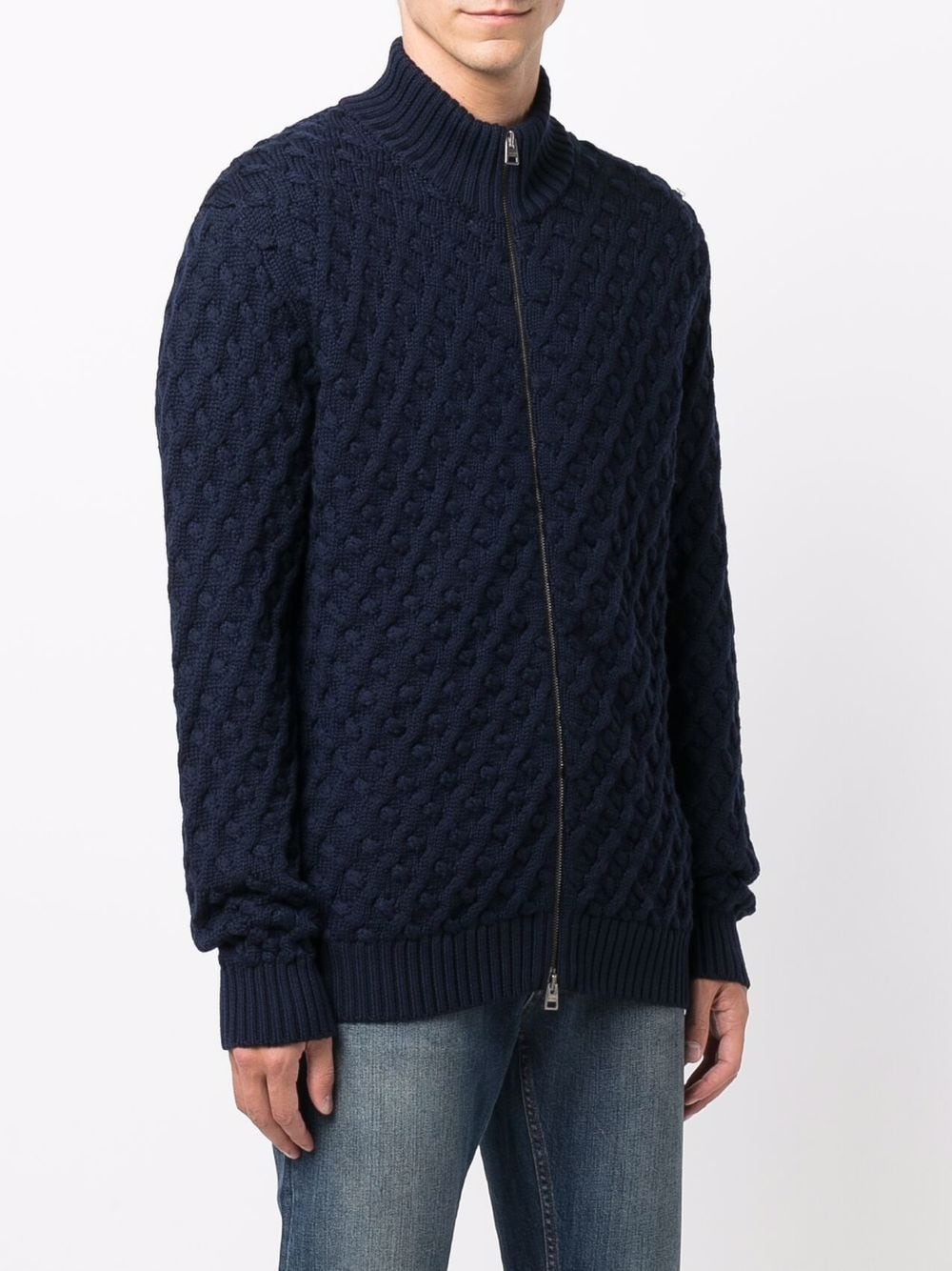 textured-knit wool cardigan - 3