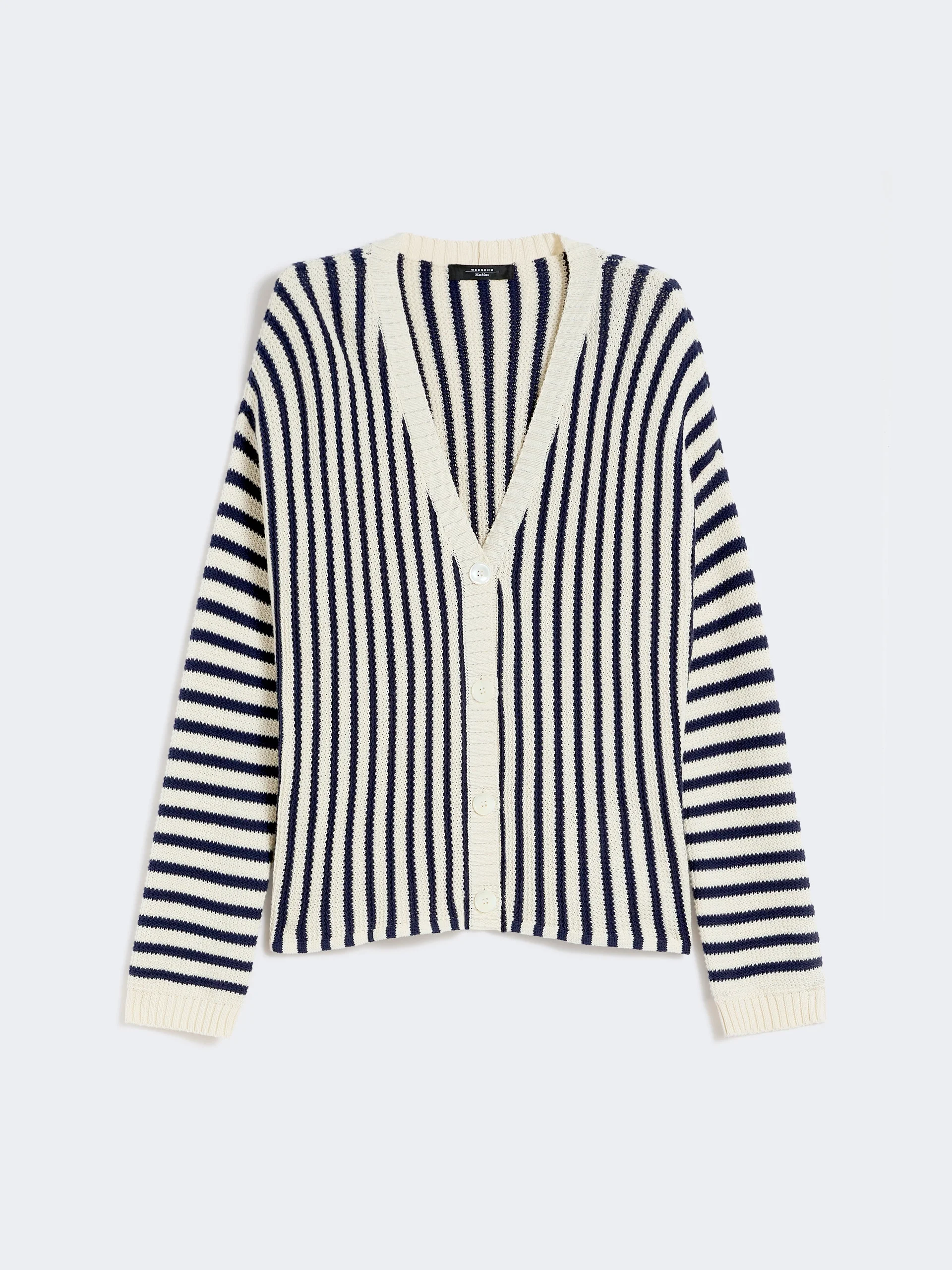 Cotton cordonnet cardigan - NAVY - 1