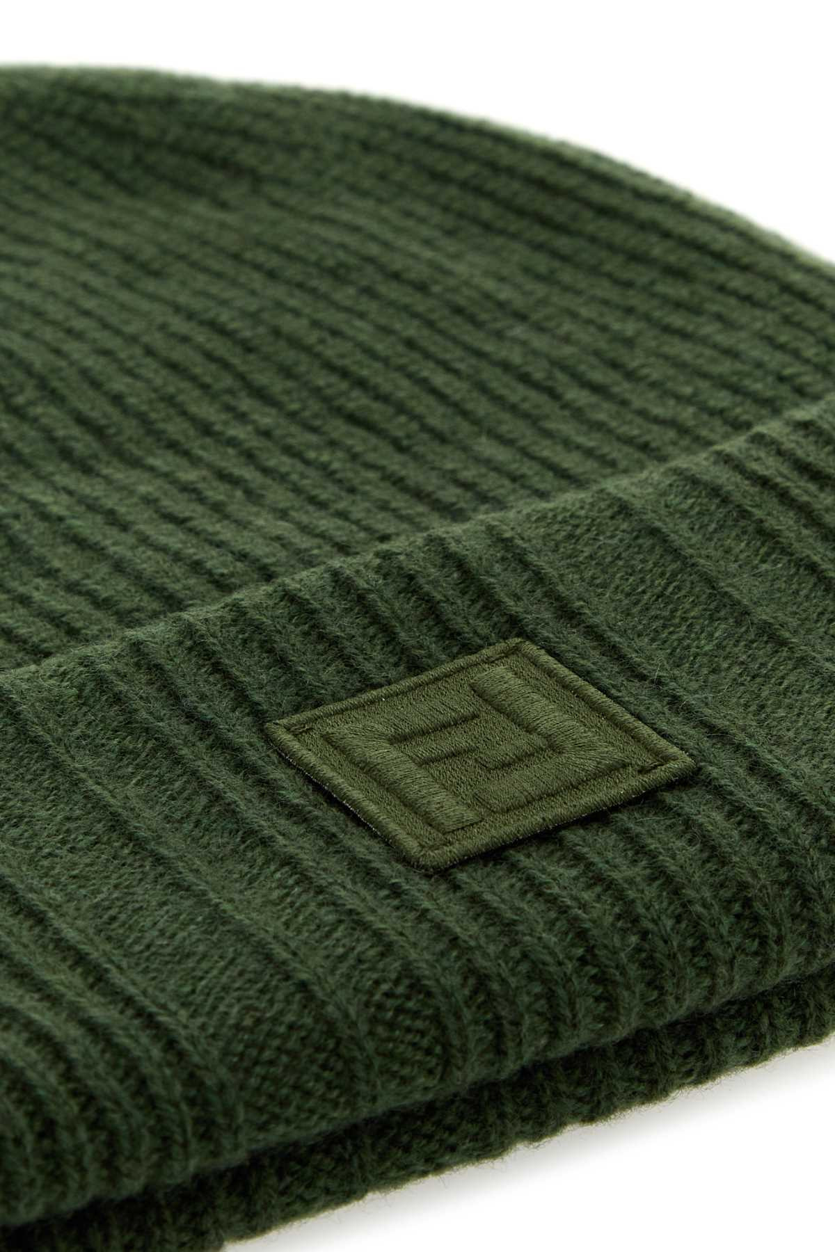 Fendi Men Green Wool Blend Beanie Hat - 3